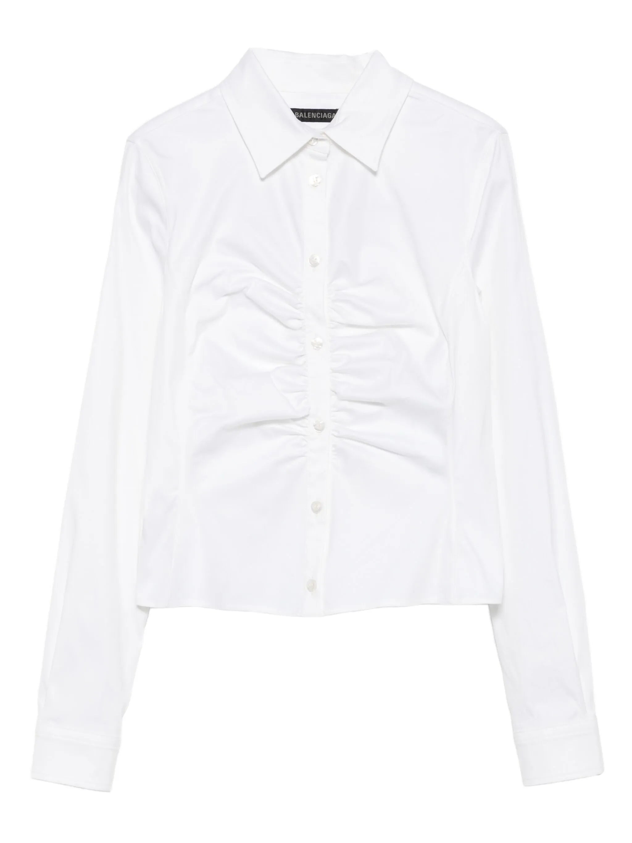 ruched long-sleeve shirt