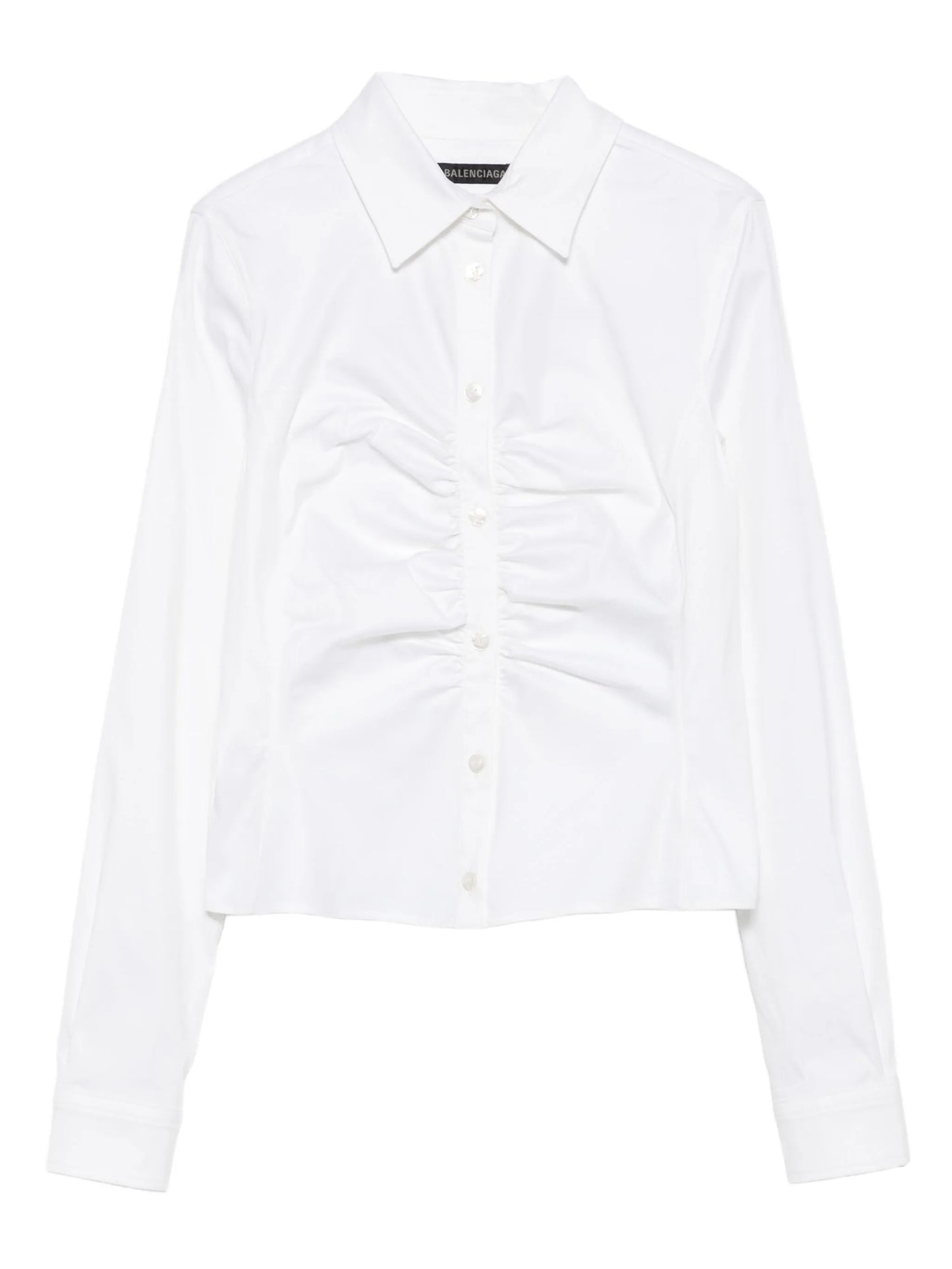 ruched long-sleeve shirt