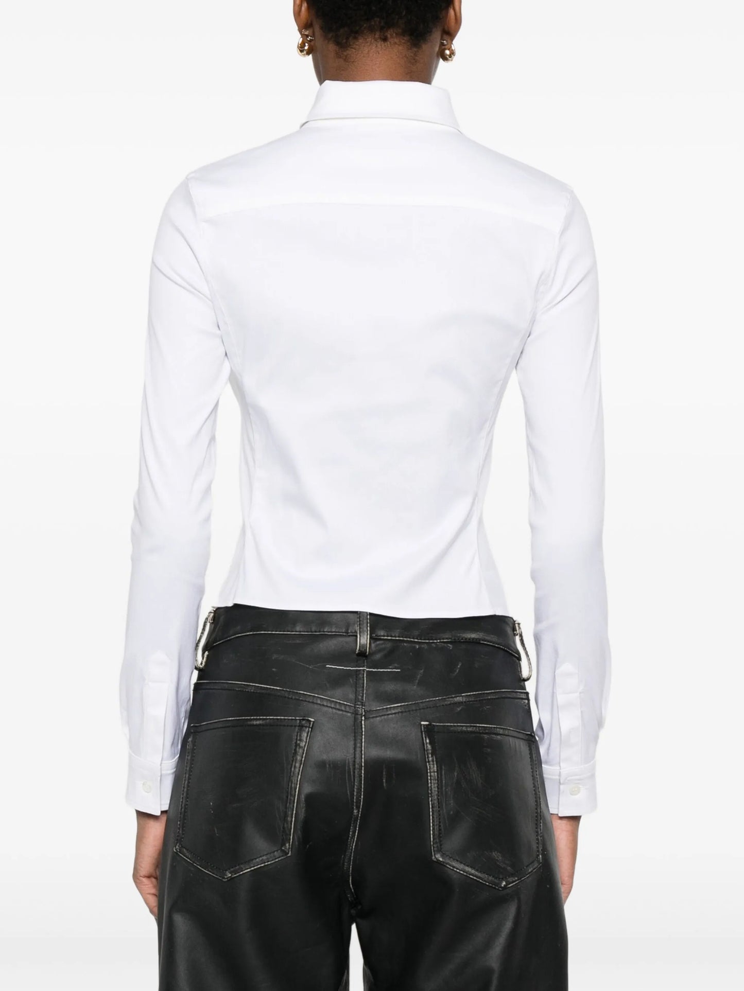 ruched long-sleeve shirt