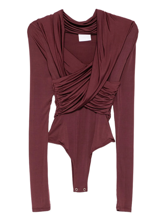 Otto draped long-sleeve bodysuit