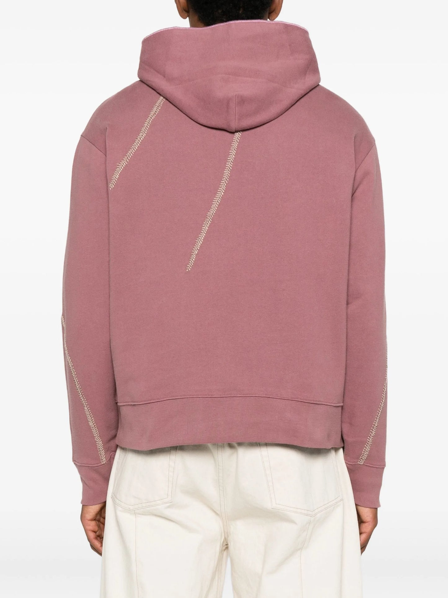 embroidered-panel hoodie