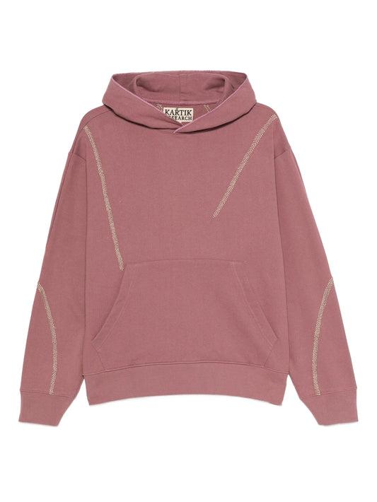embroidered-panel hoodie