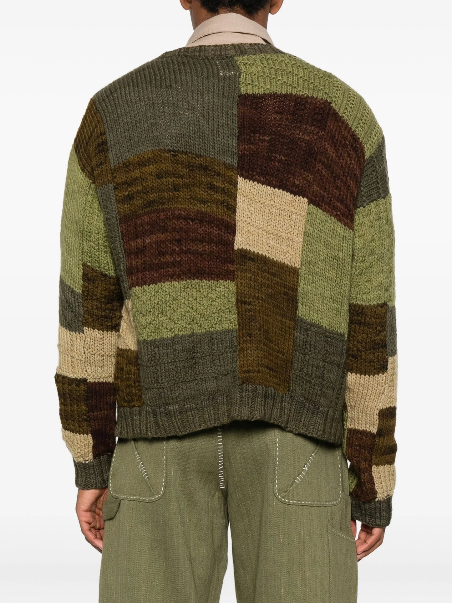 patchwork button cardigan