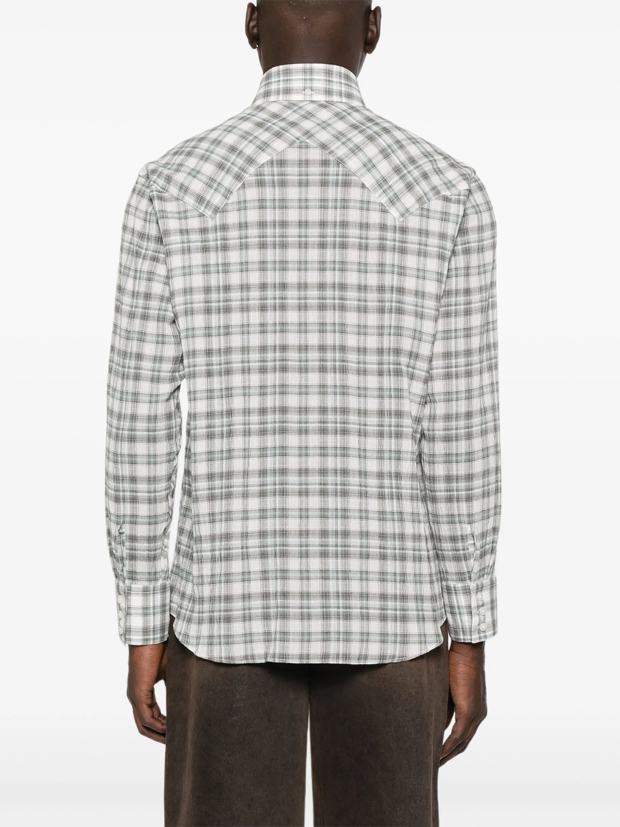 plaid button-up shirt