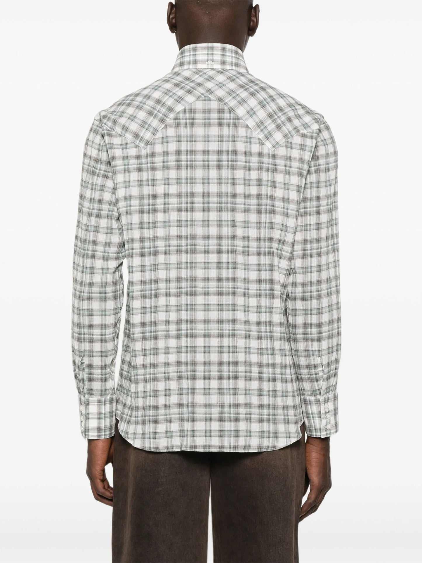 plaid button-up shirt