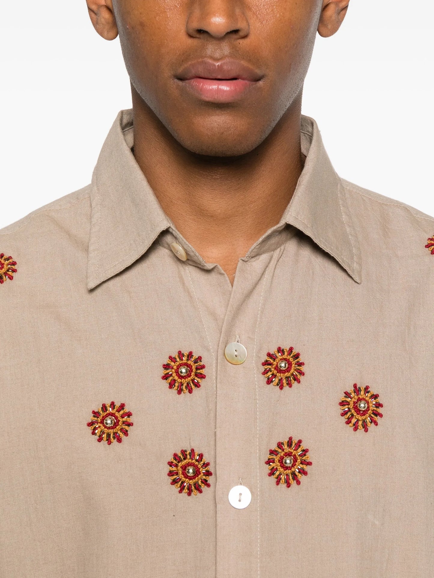 embroidered floral shirt