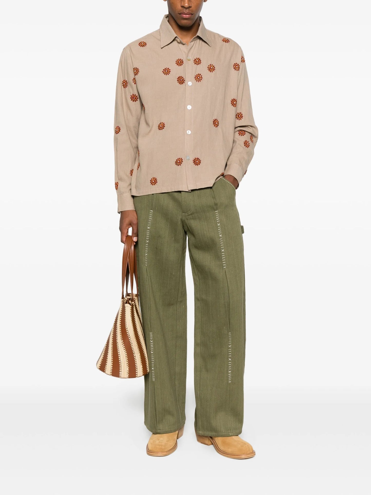 embroidered floral shirt