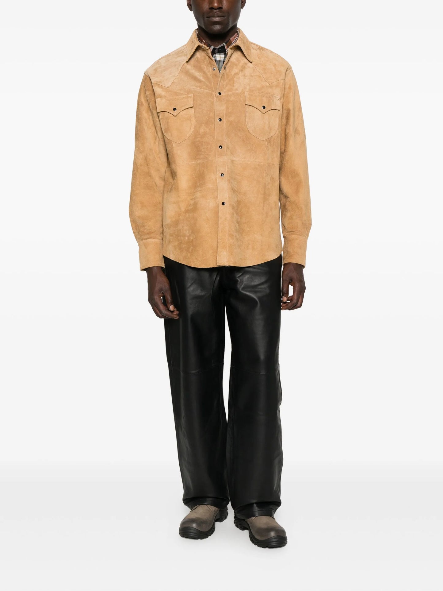 Western-style suede shirt