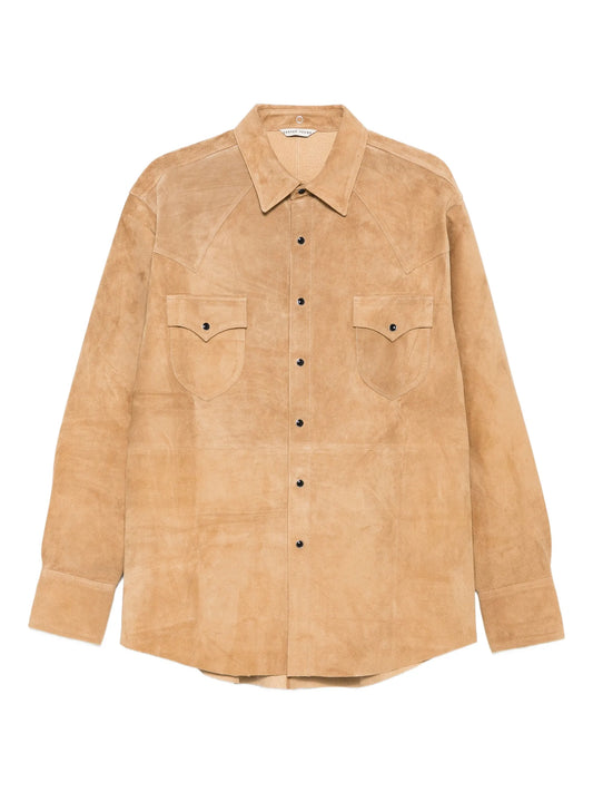 Western-style suede shirt