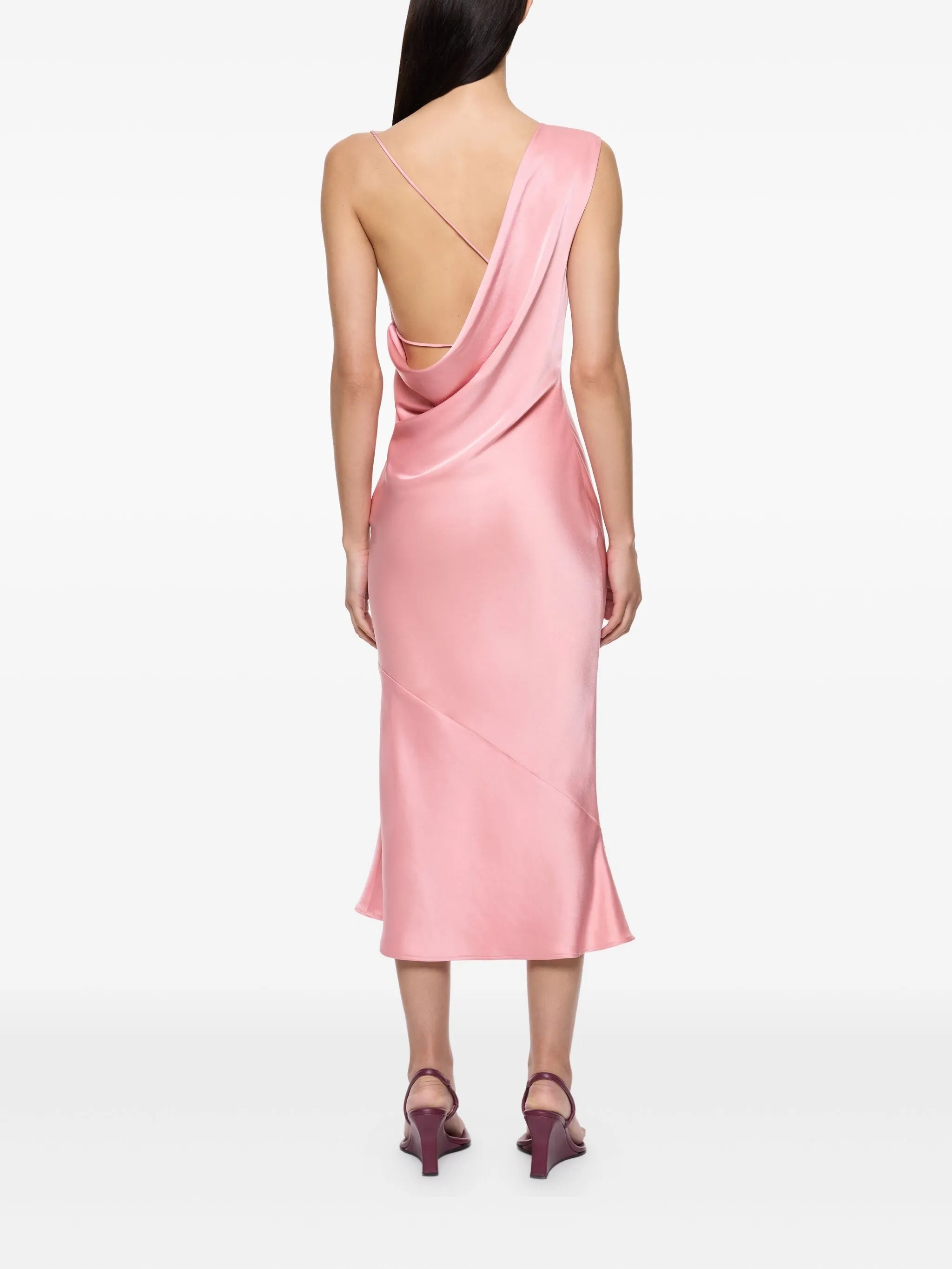 Minka cowl-neck slip midi dress