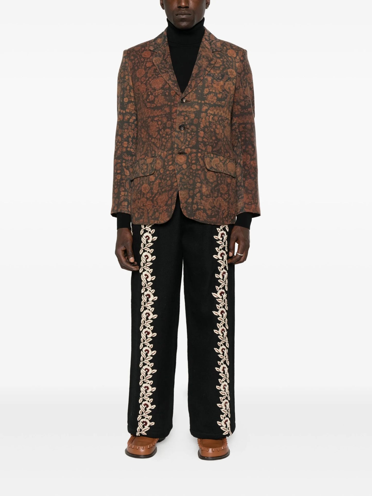 floral-pattern blazer