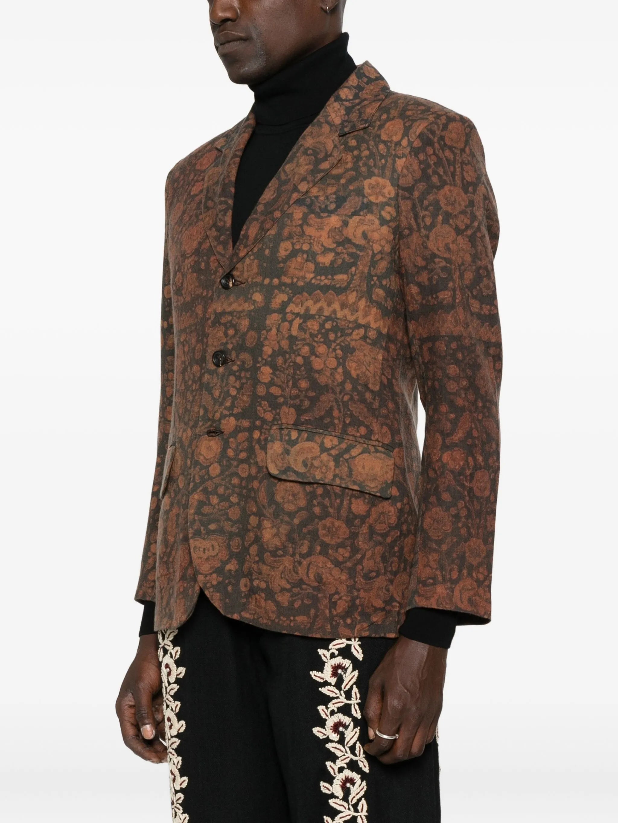 floral-pattern blazer