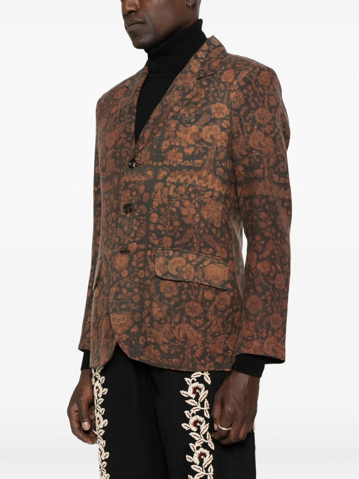 floral-pattern blazer