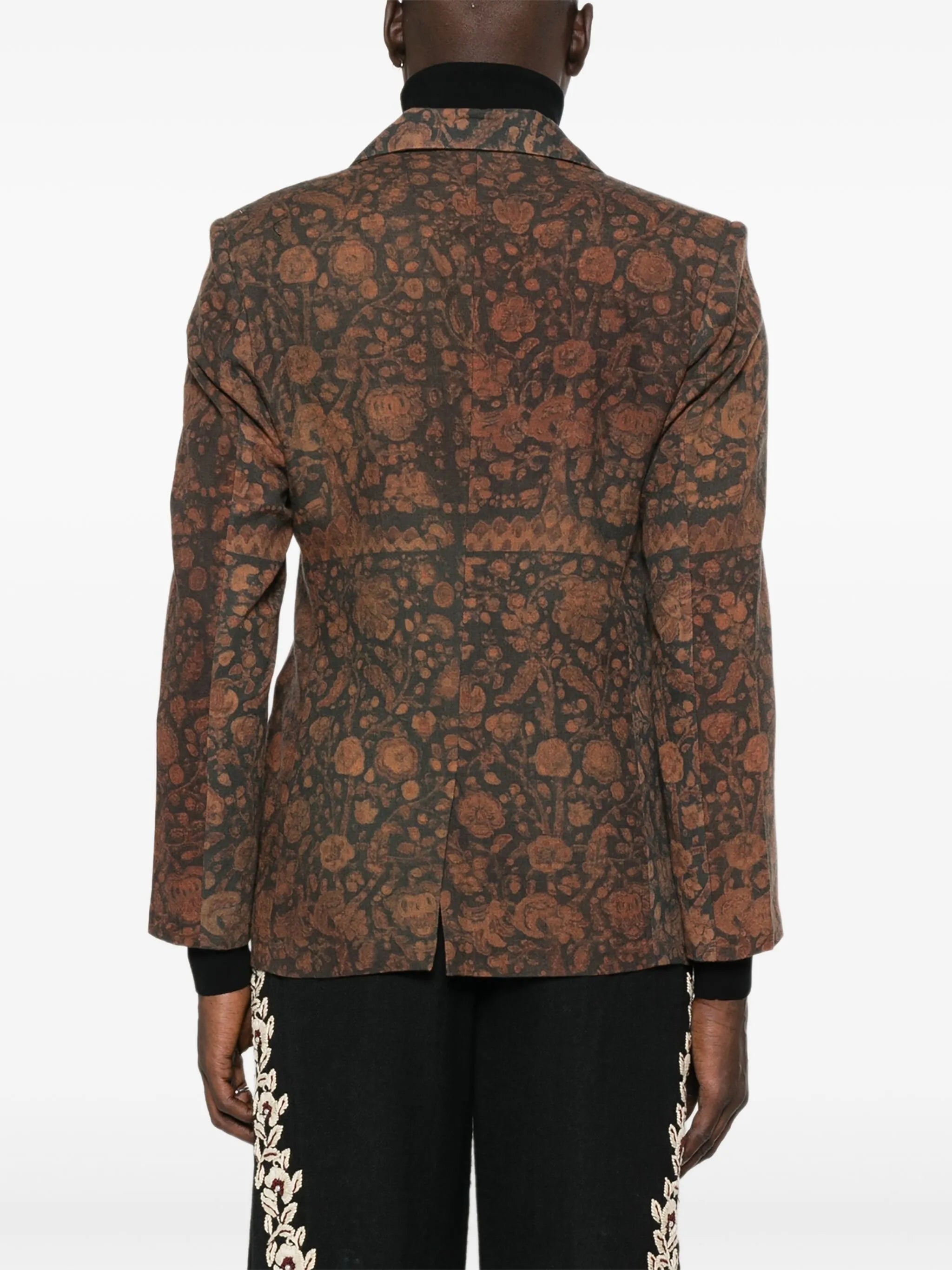 floral-pattern blazer