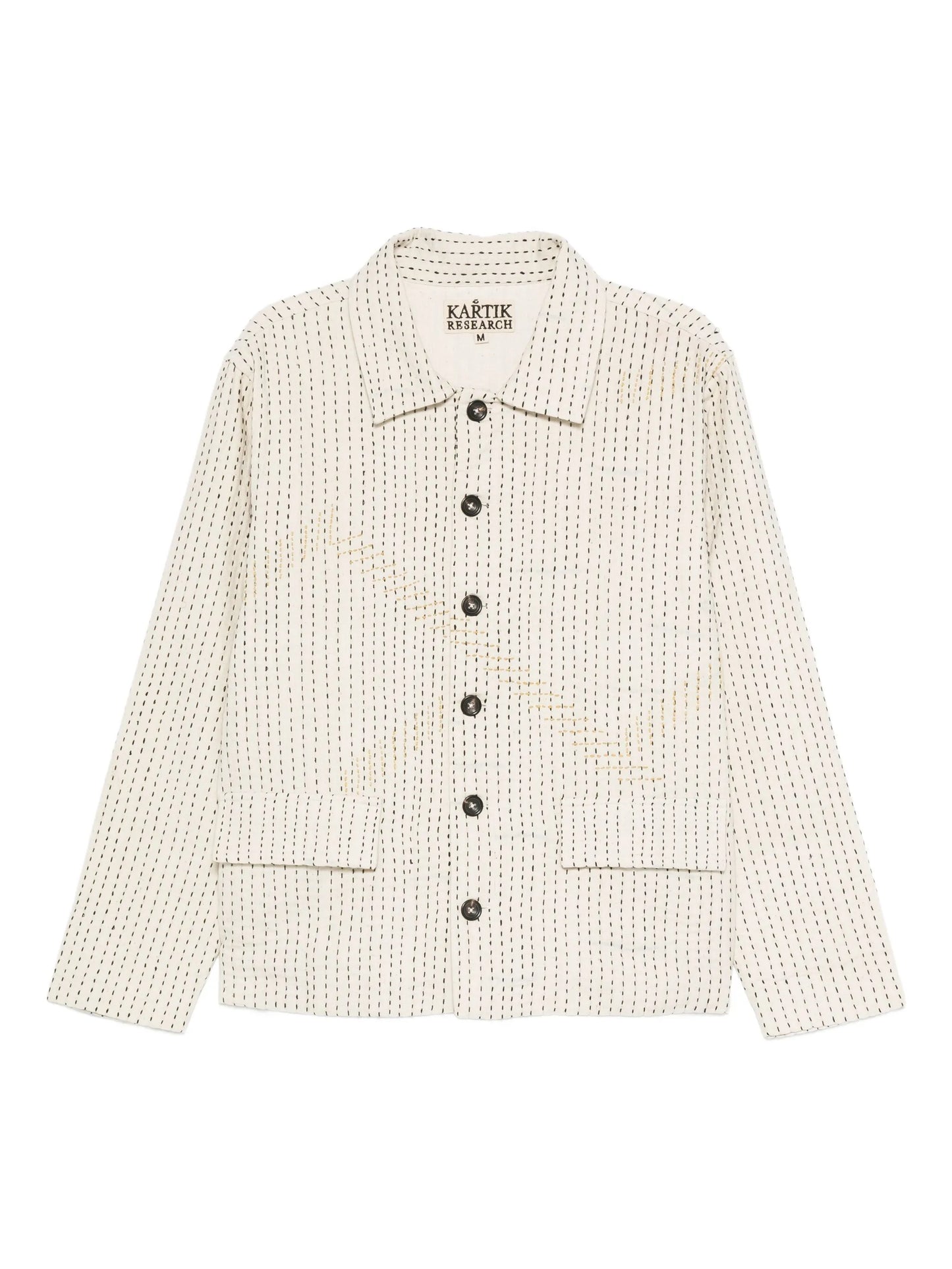 kantha-embroidered button jacket
