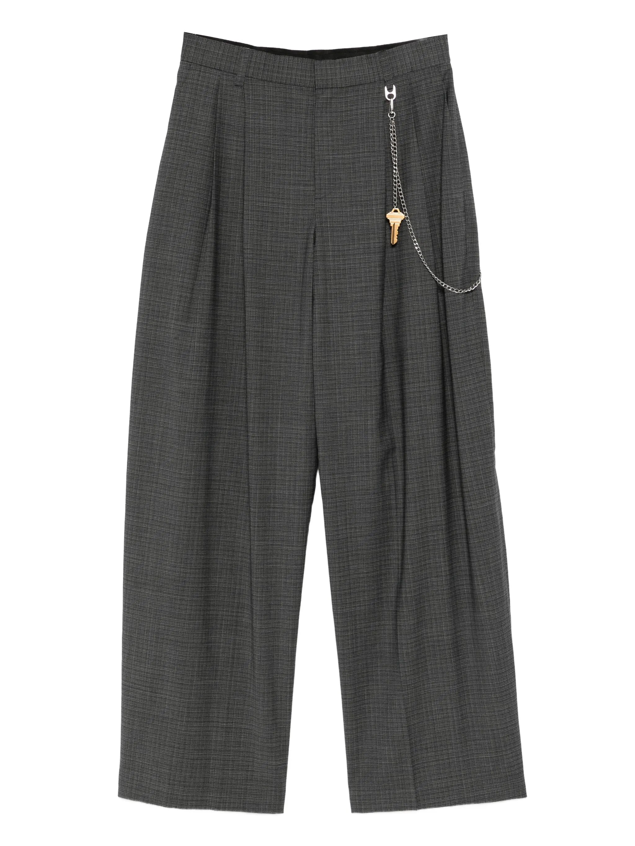 pleated key-chain trousers
