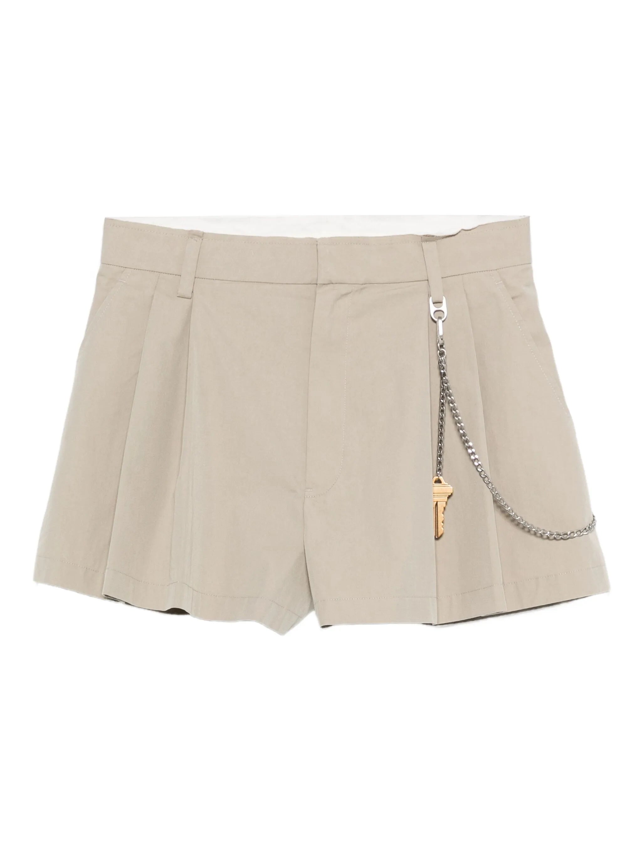 pleated chain-embellished shorts
