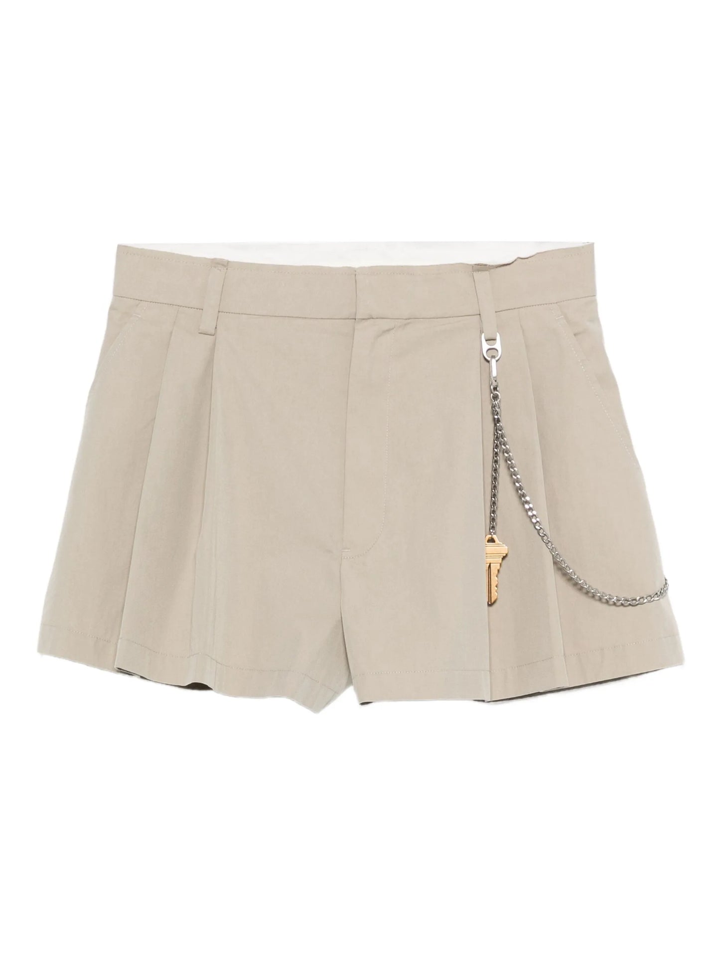 pleated chain-embellished shorts