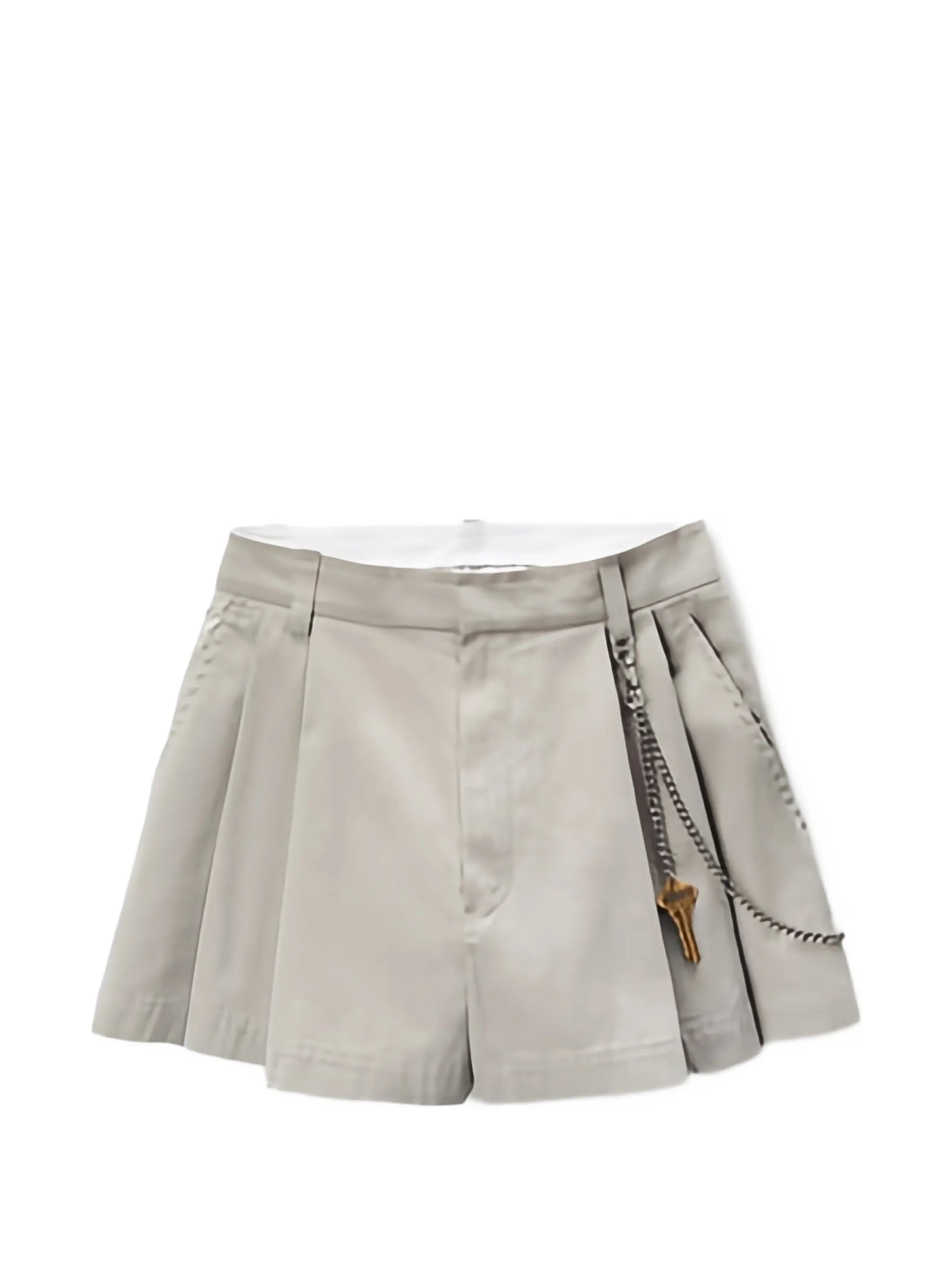pleated chain-embellished shorts