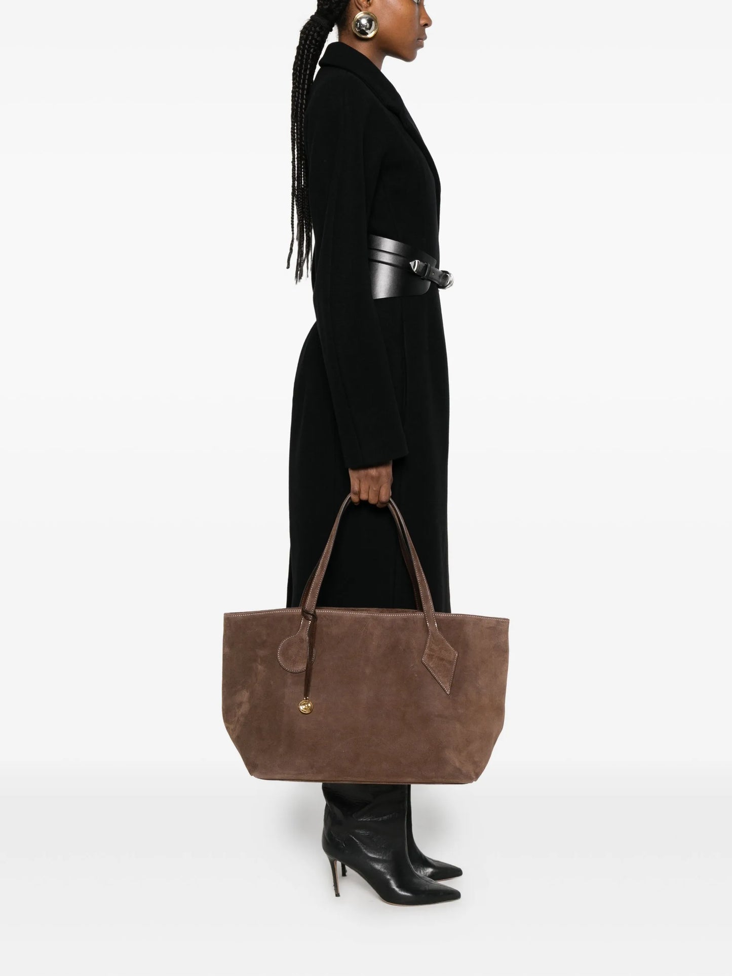 large suede tote bag