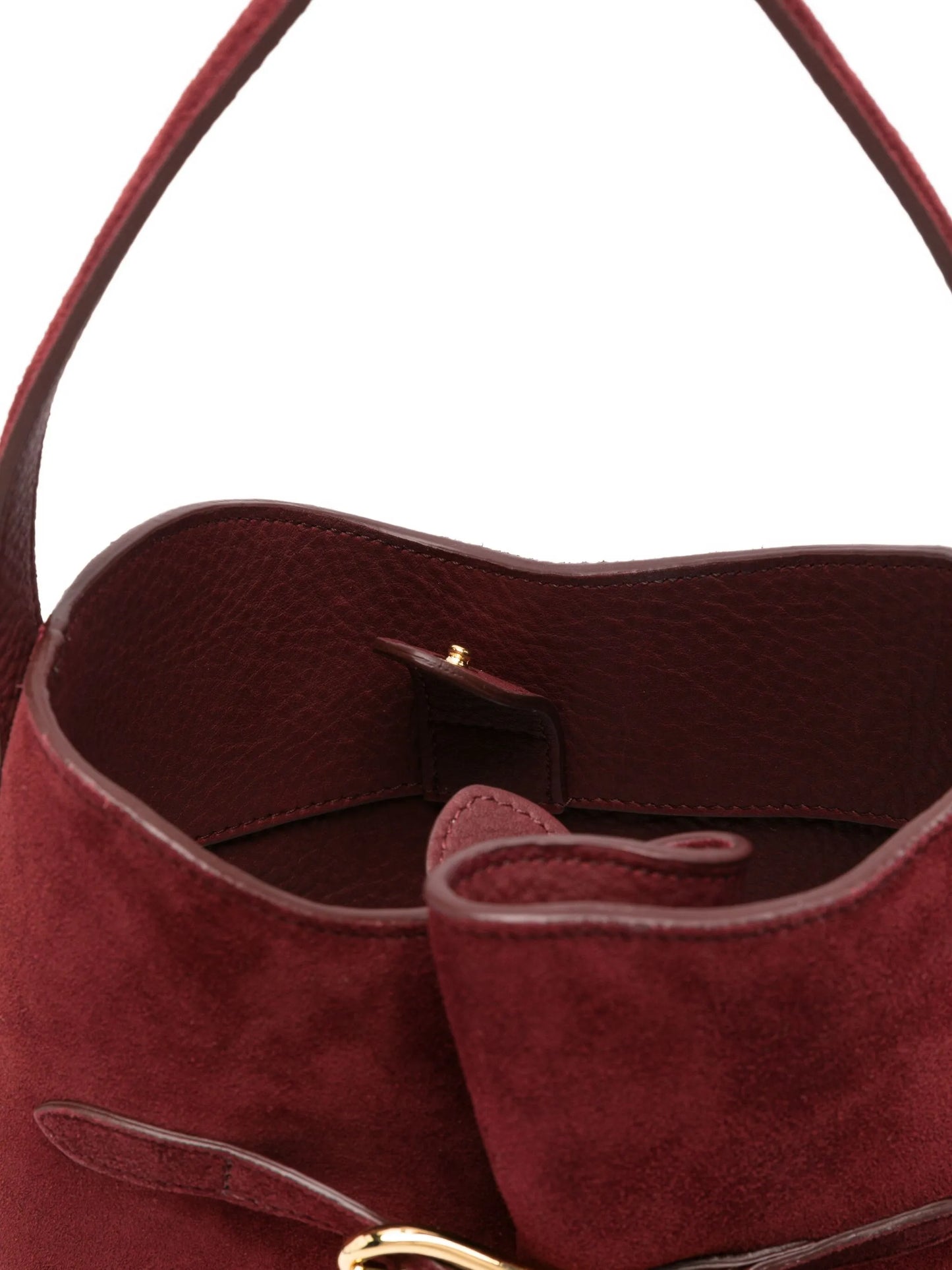 mini suede bucket bag