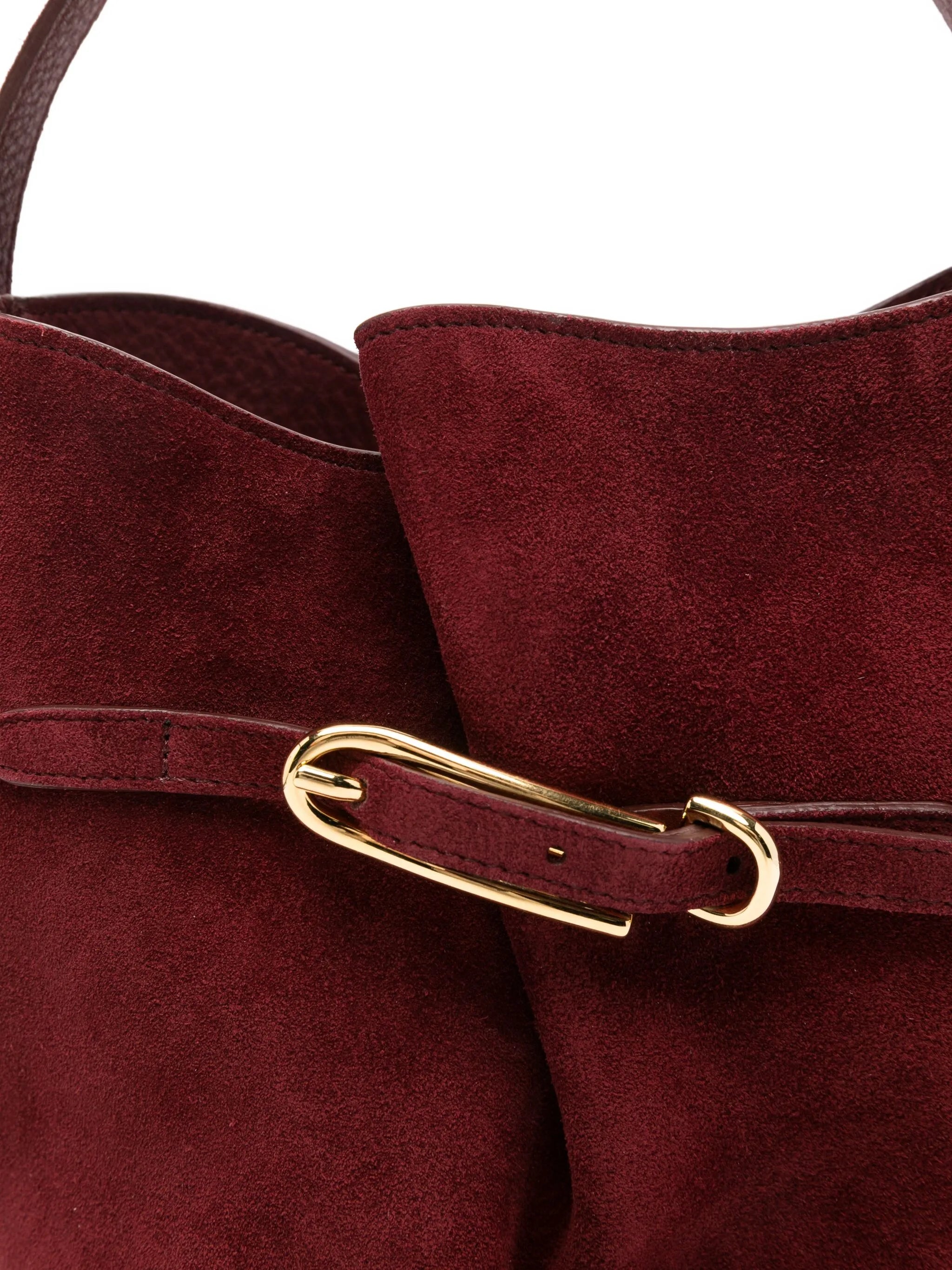 mini suede bucket bag