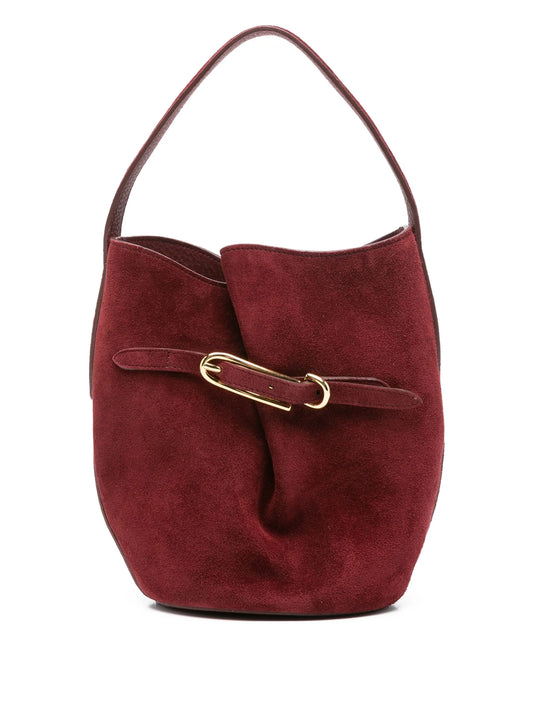 mini suede bucket bag