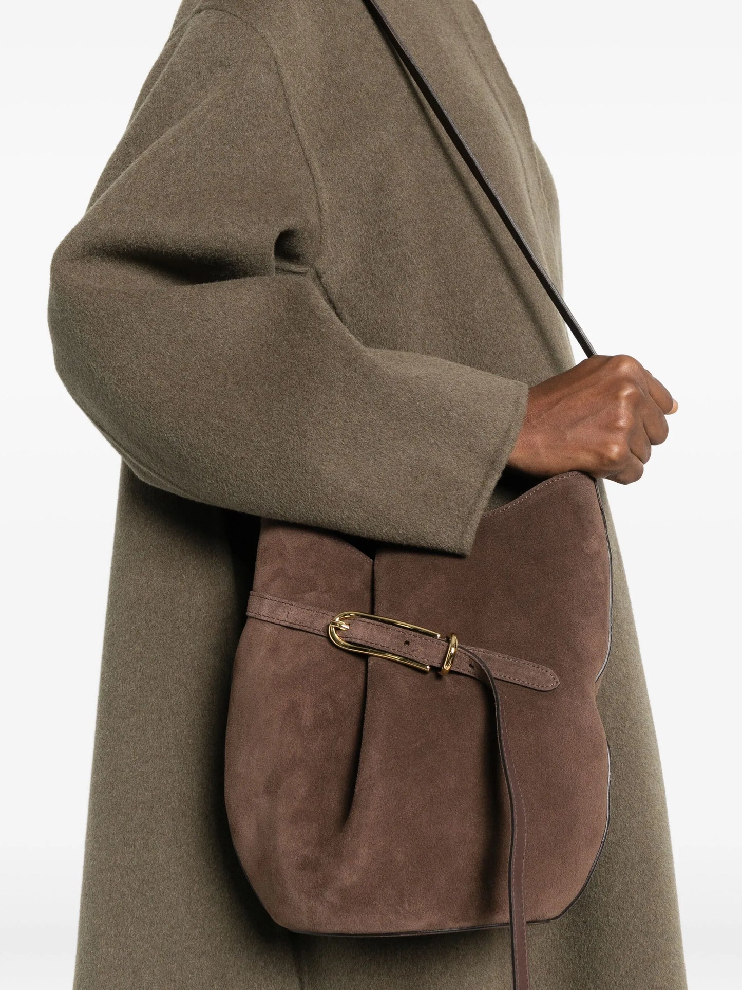 suede bucket bag