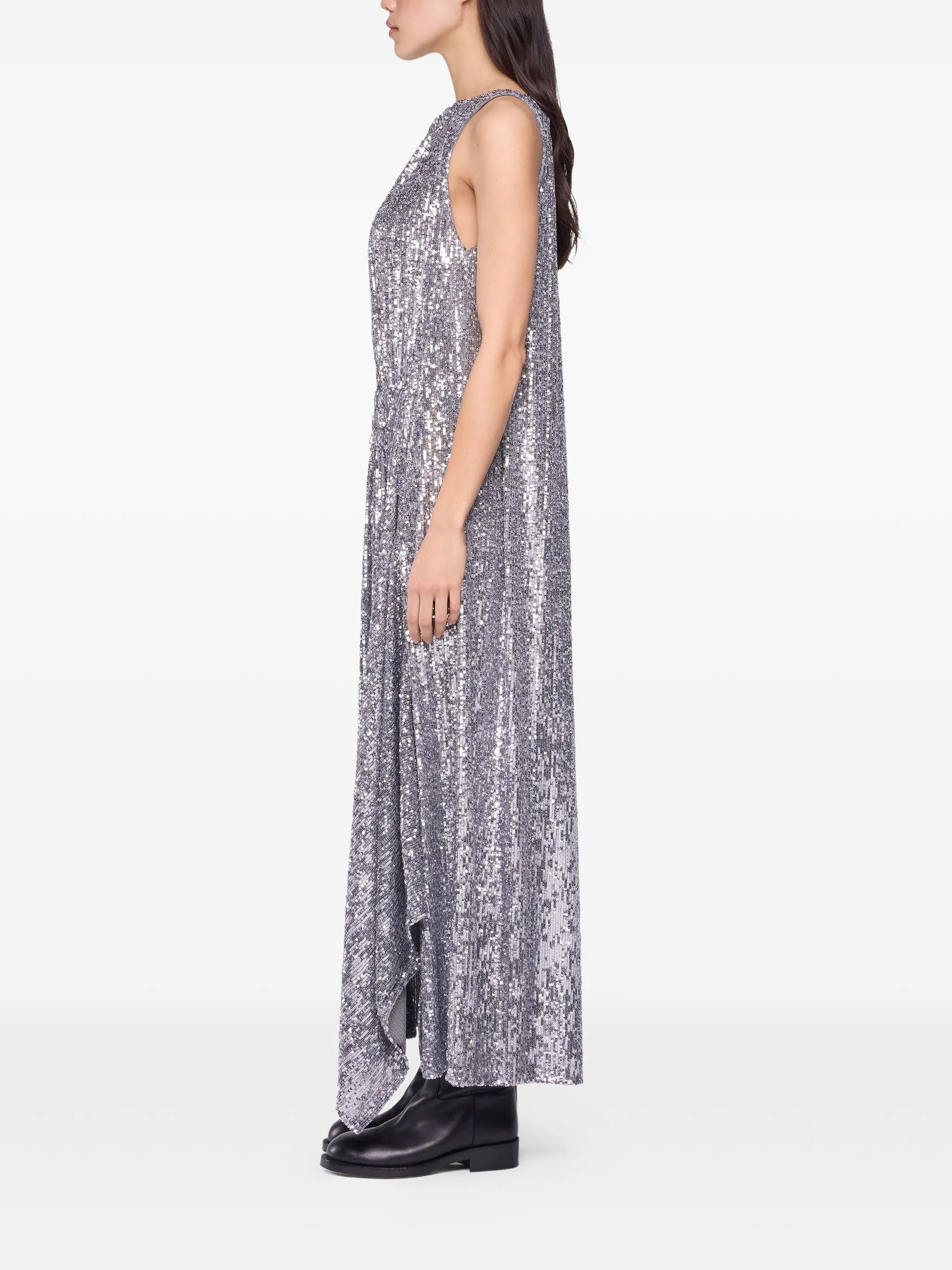 sequined high-low dress