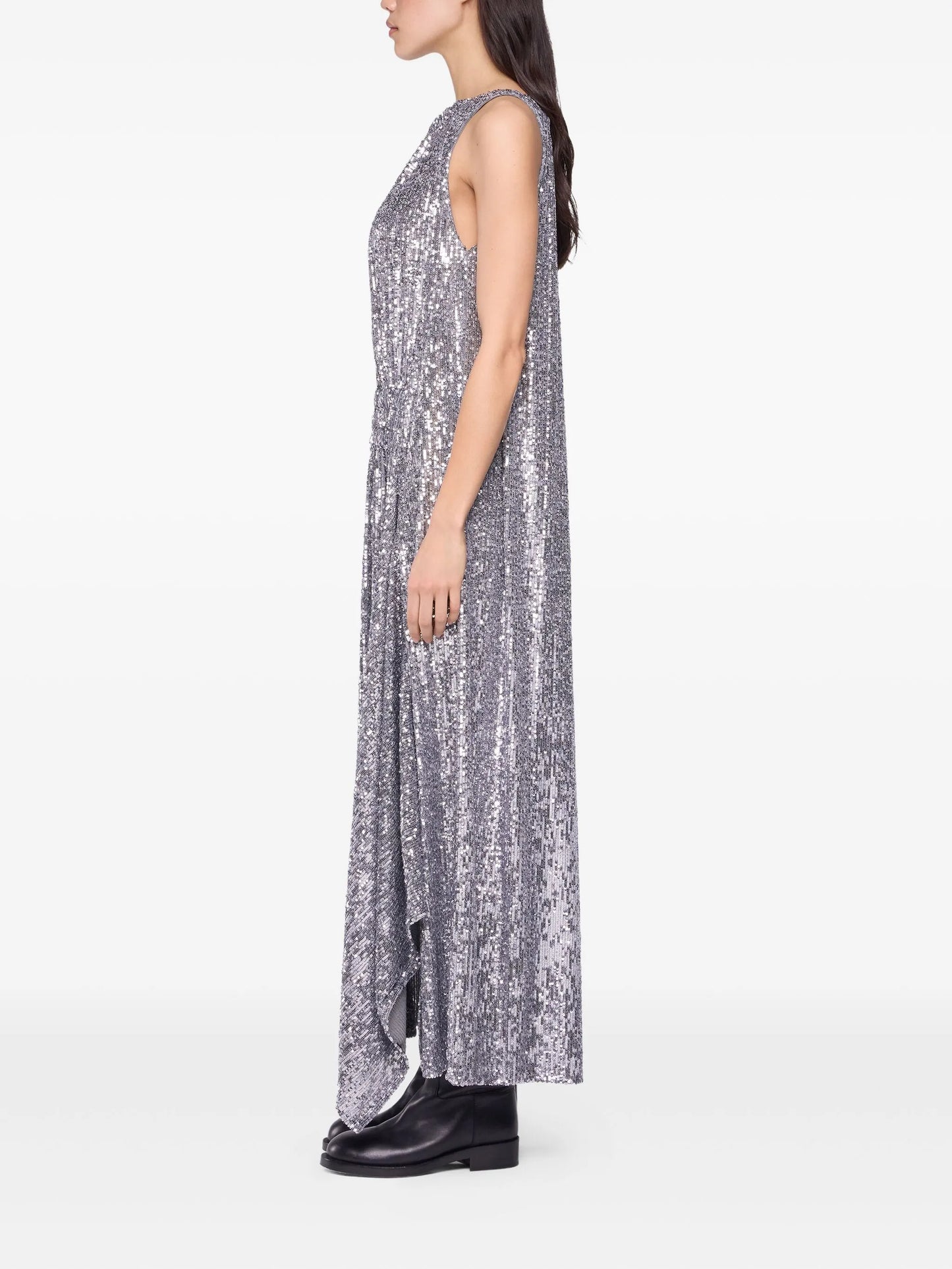 sequined high-low dress