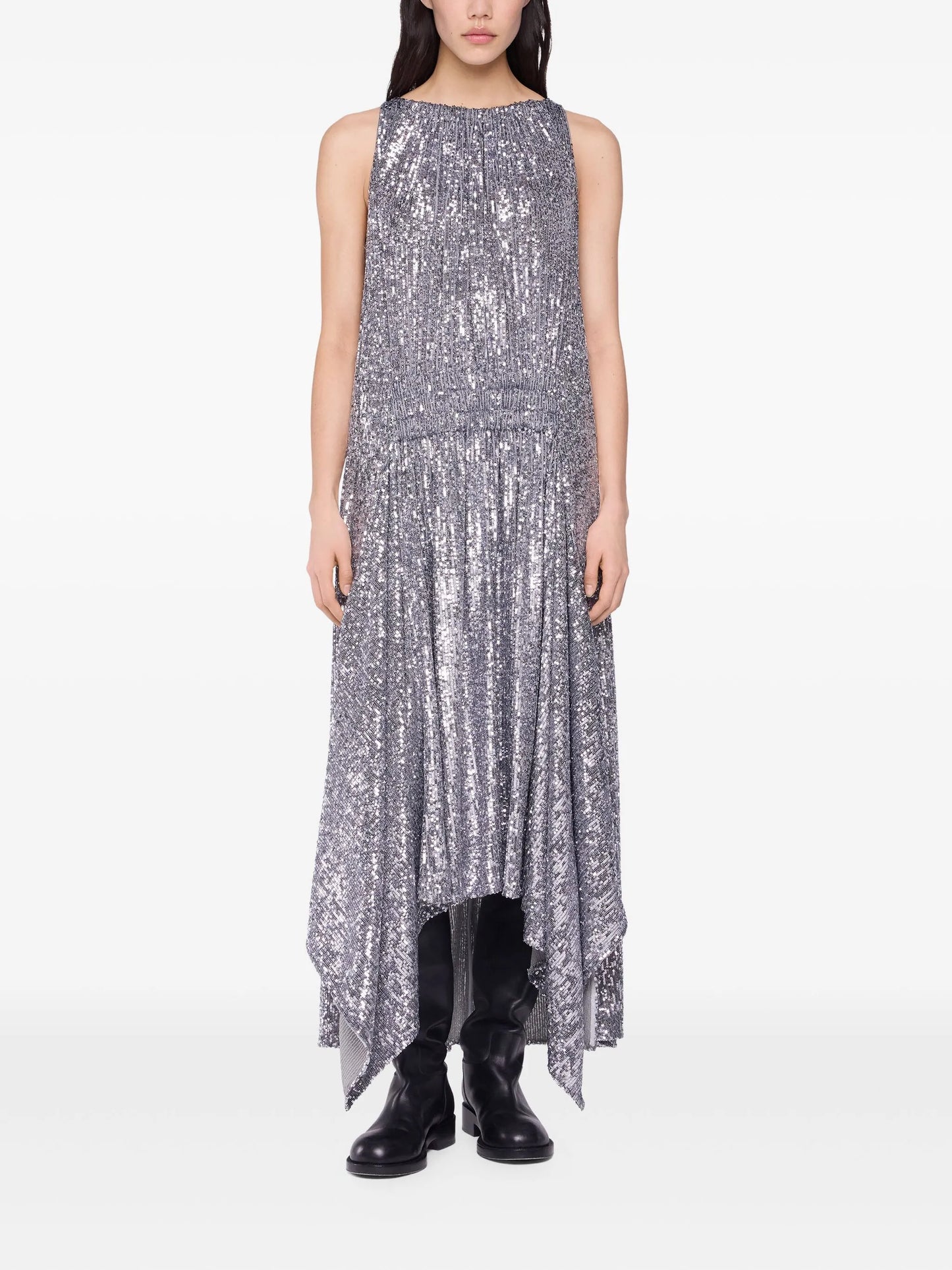 sequined high-low dress