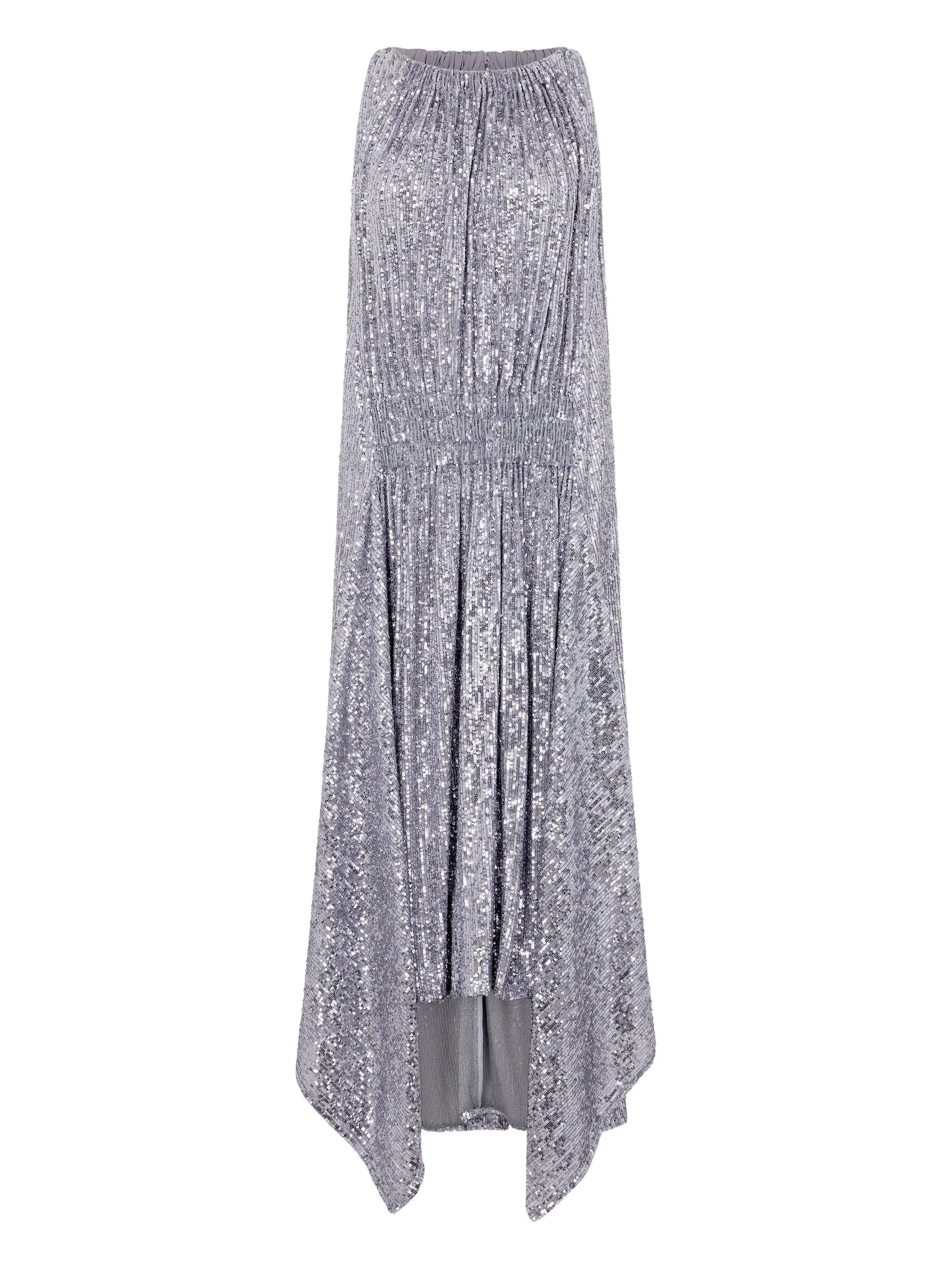 sequined high-low dress