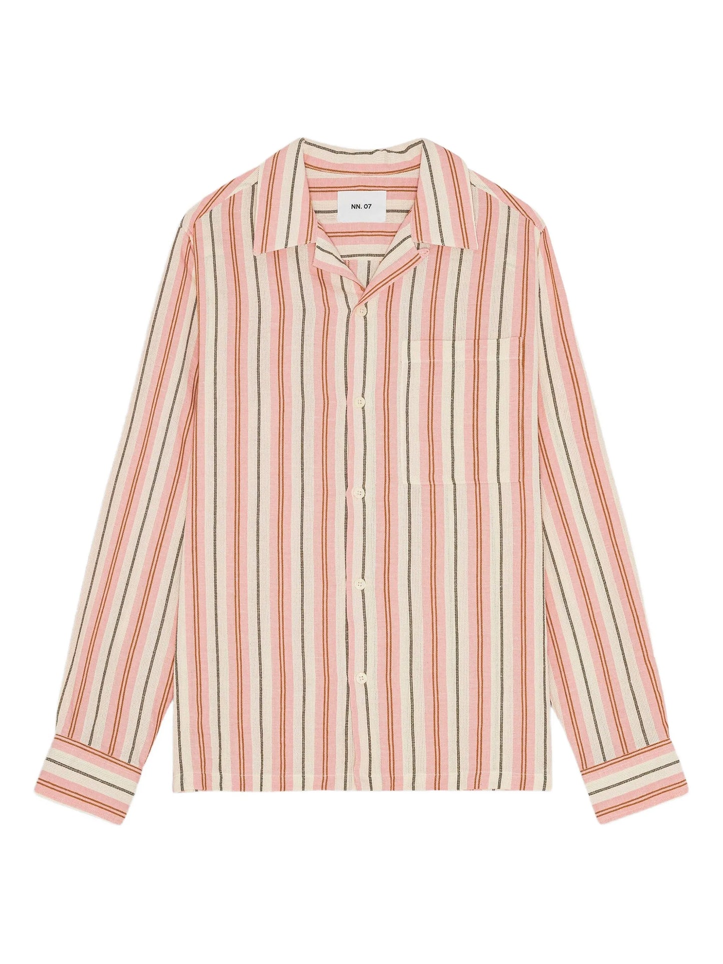 striped button-up shirt