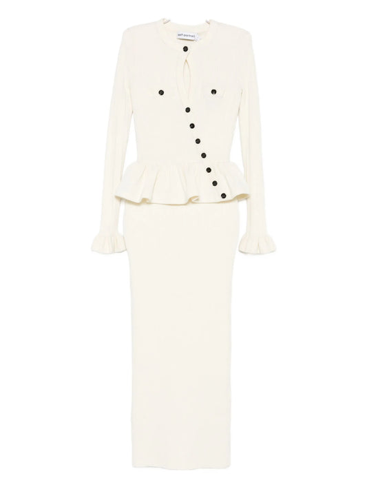 knitted asymmetric midi dress