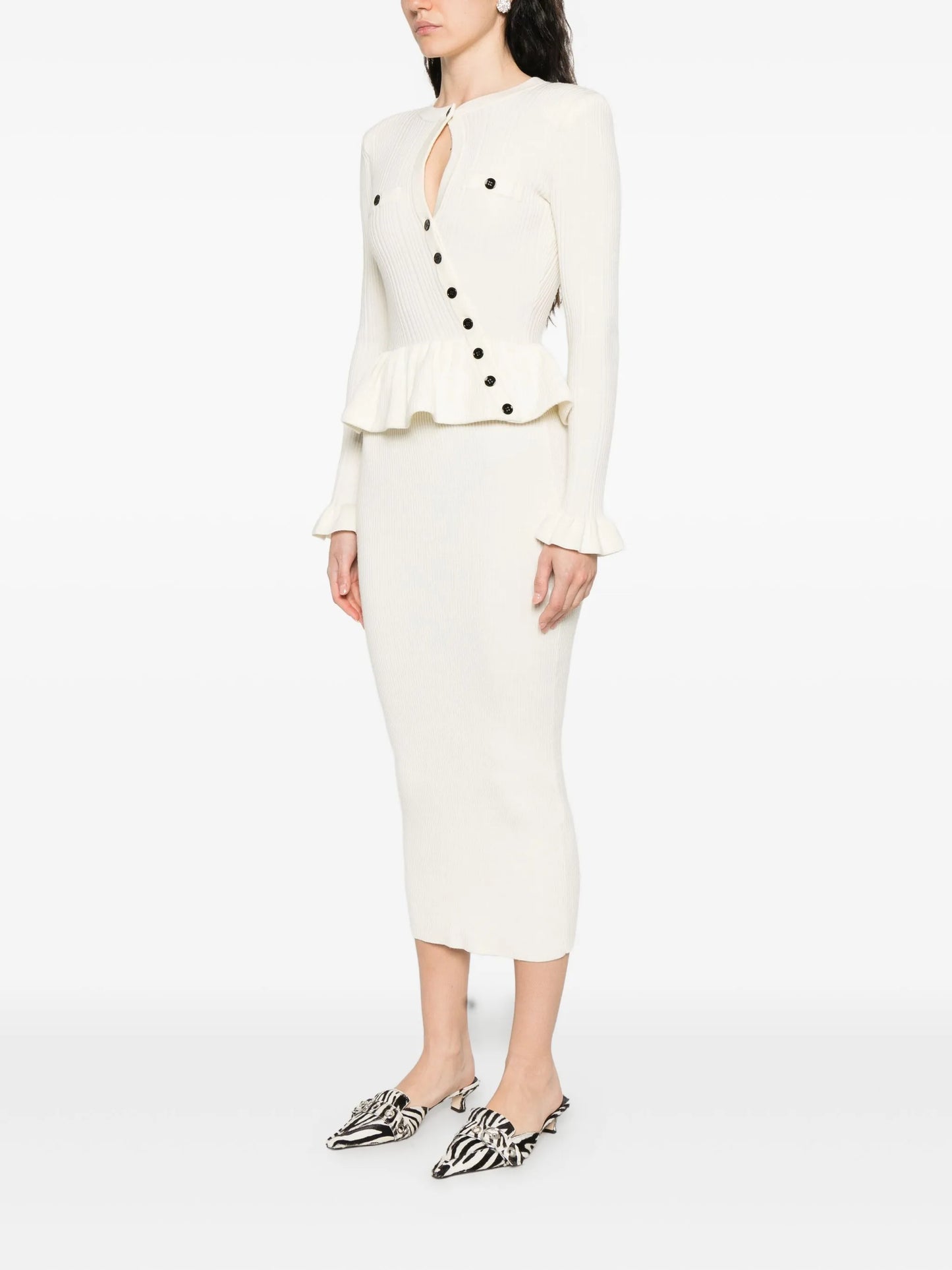 knitted asymmetric midi dress