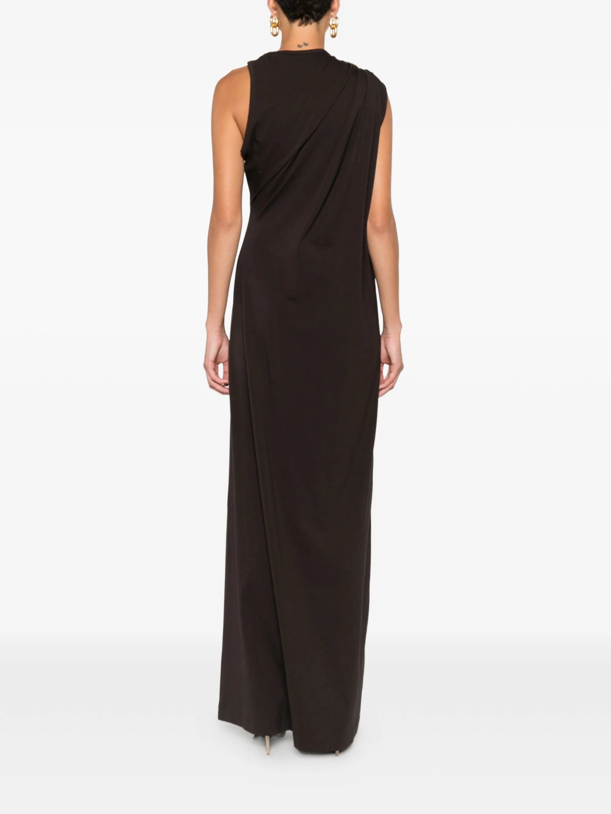 draped ring-detail maxi dress