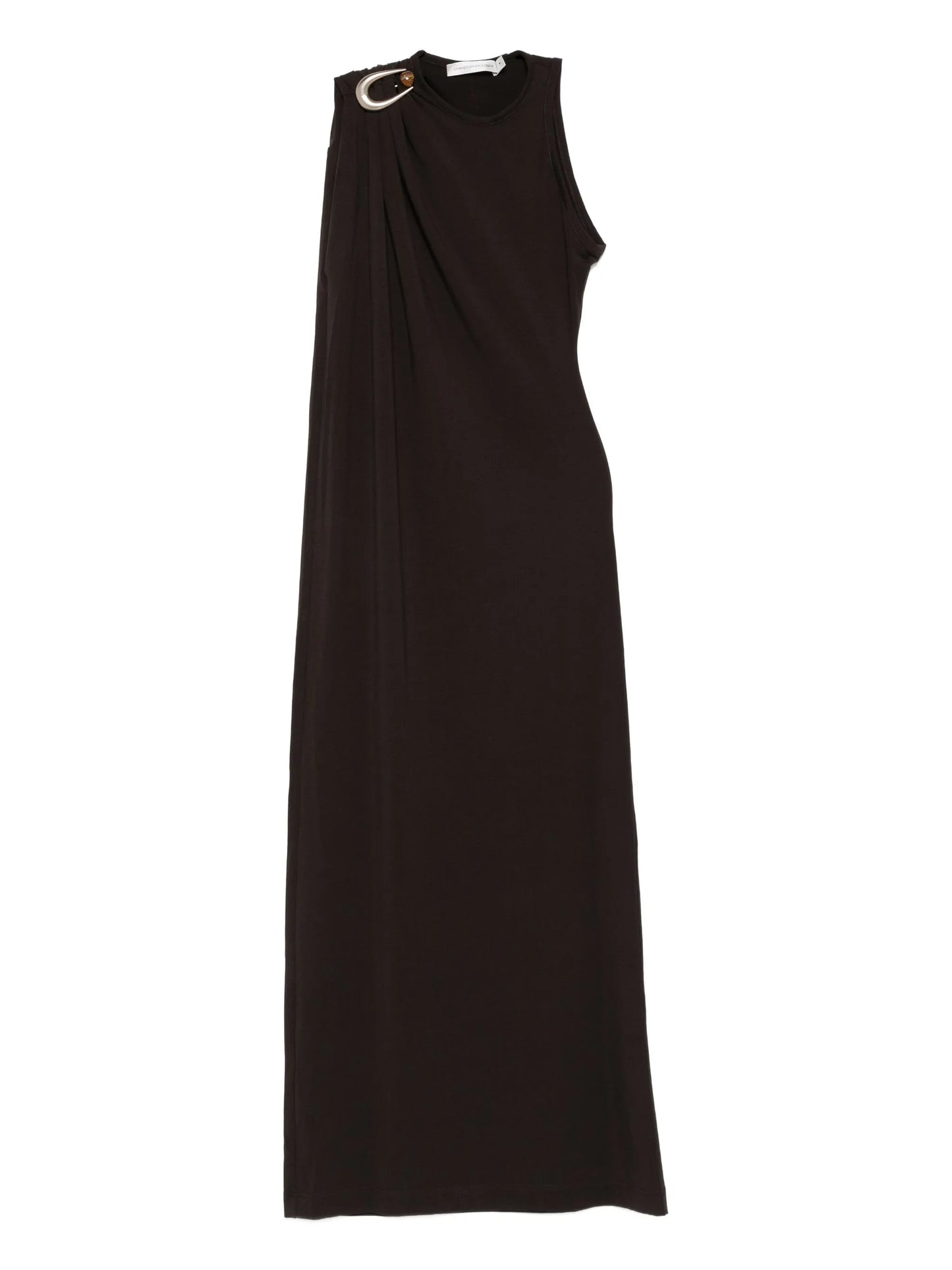 draped ring-detail maxi dress