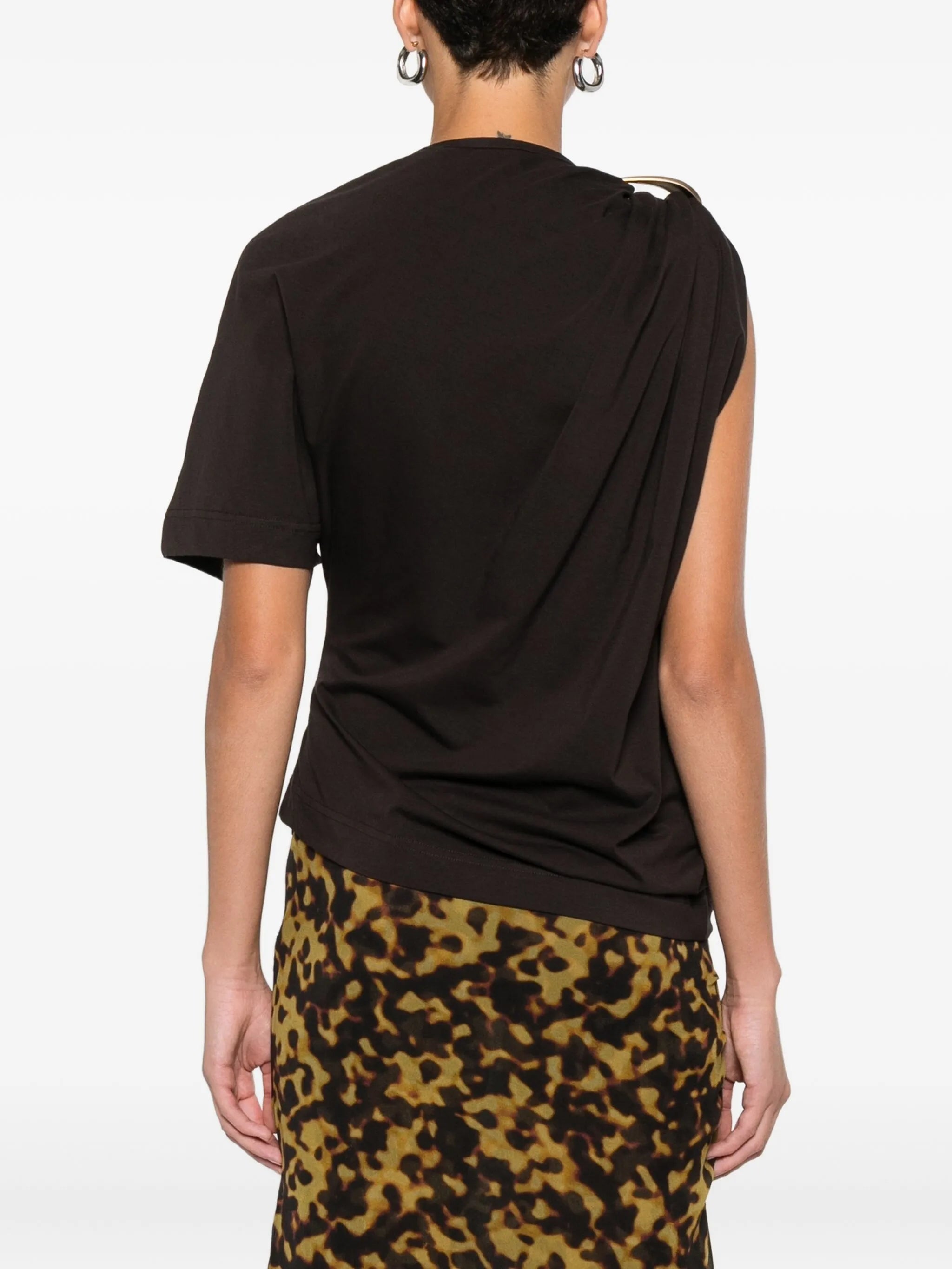 draped ring-detail top