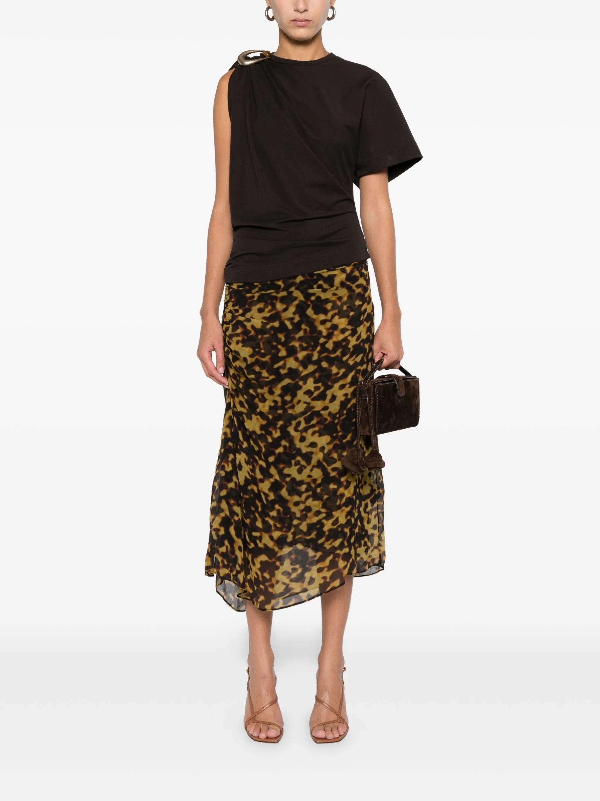 draped ring-detail top