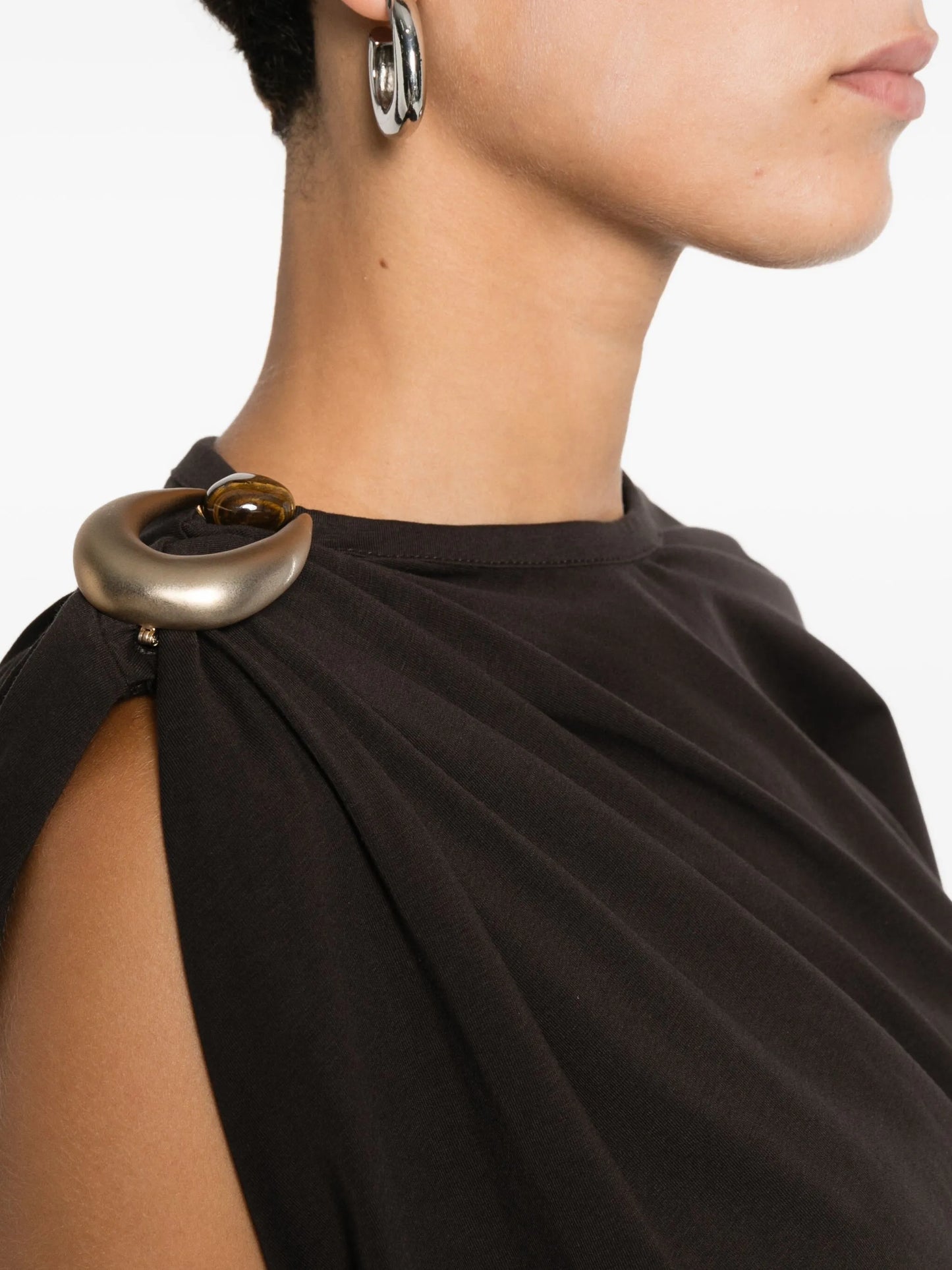 draped ring-detail top