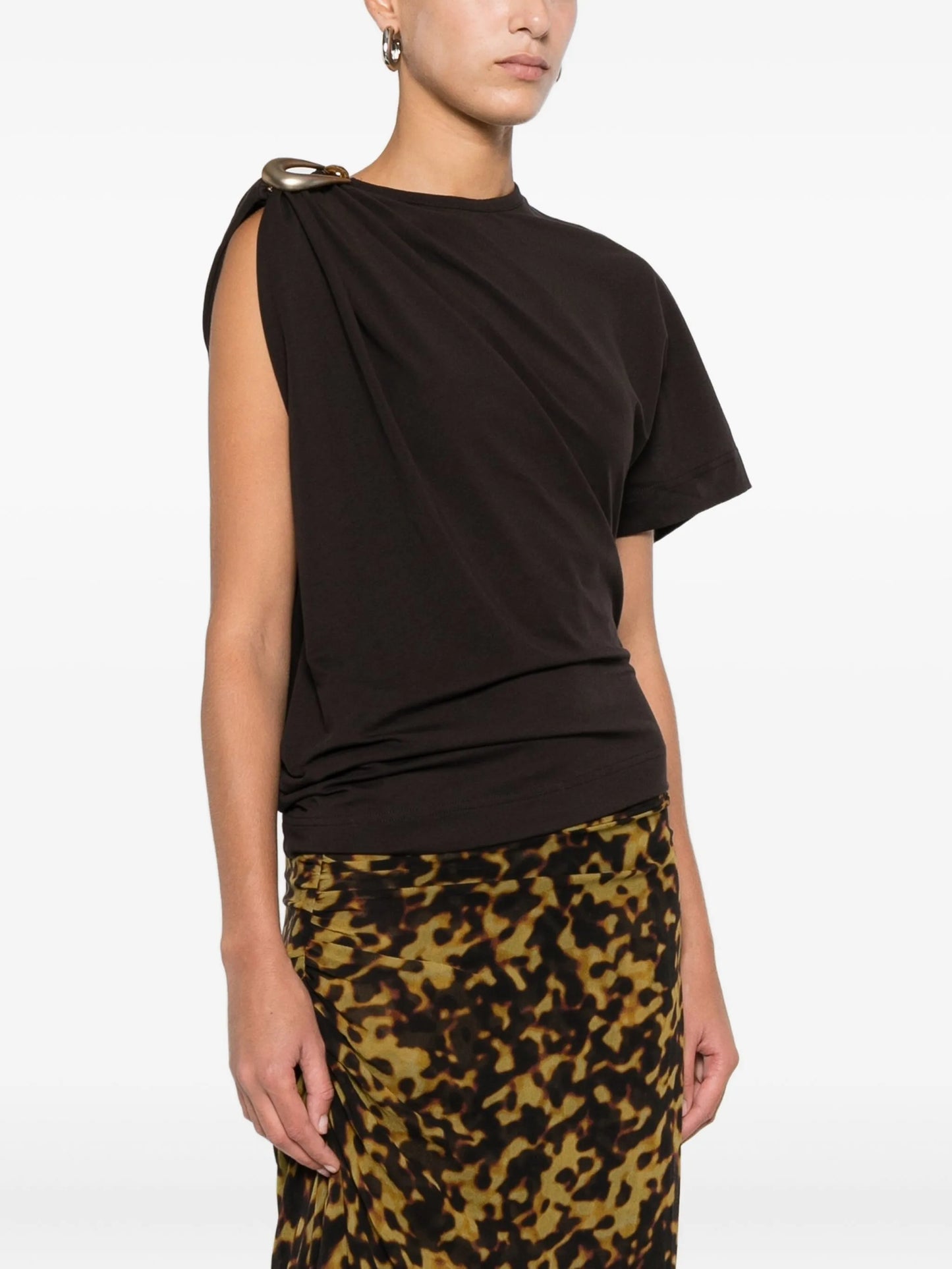 draped ring-detail top