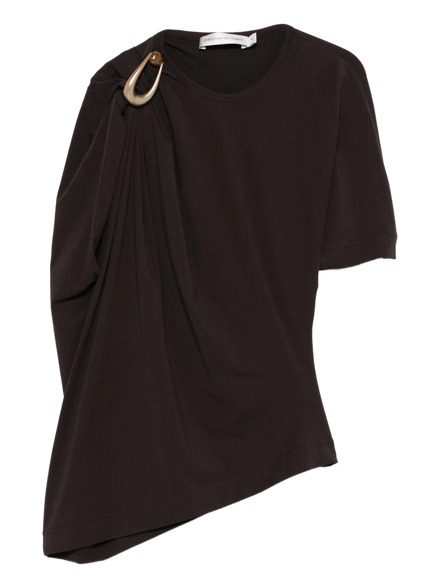 draped ring-detail top