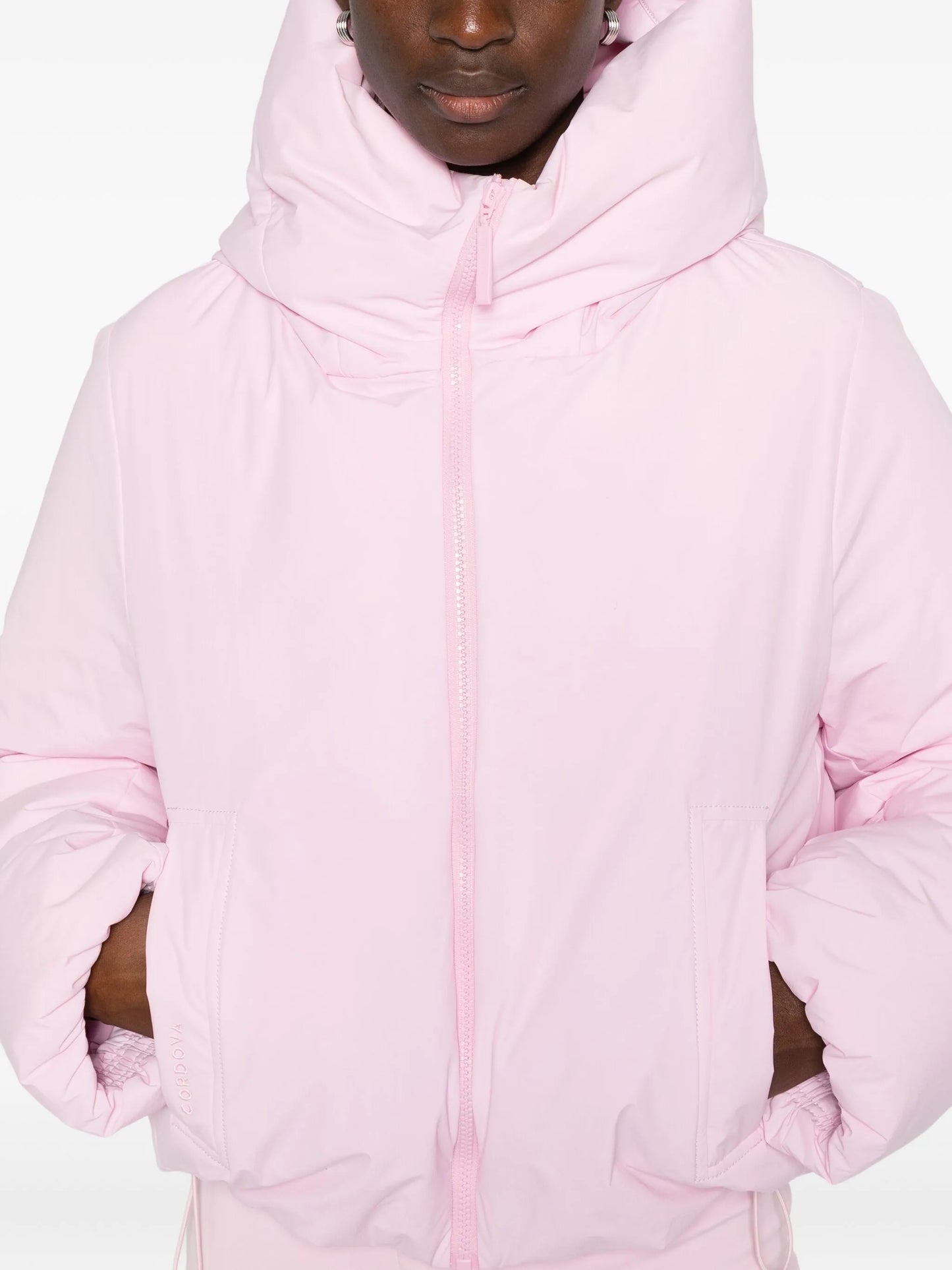 zip-up puffer ski jacket