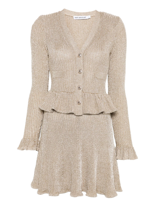 peplum-waist lurex mini dress