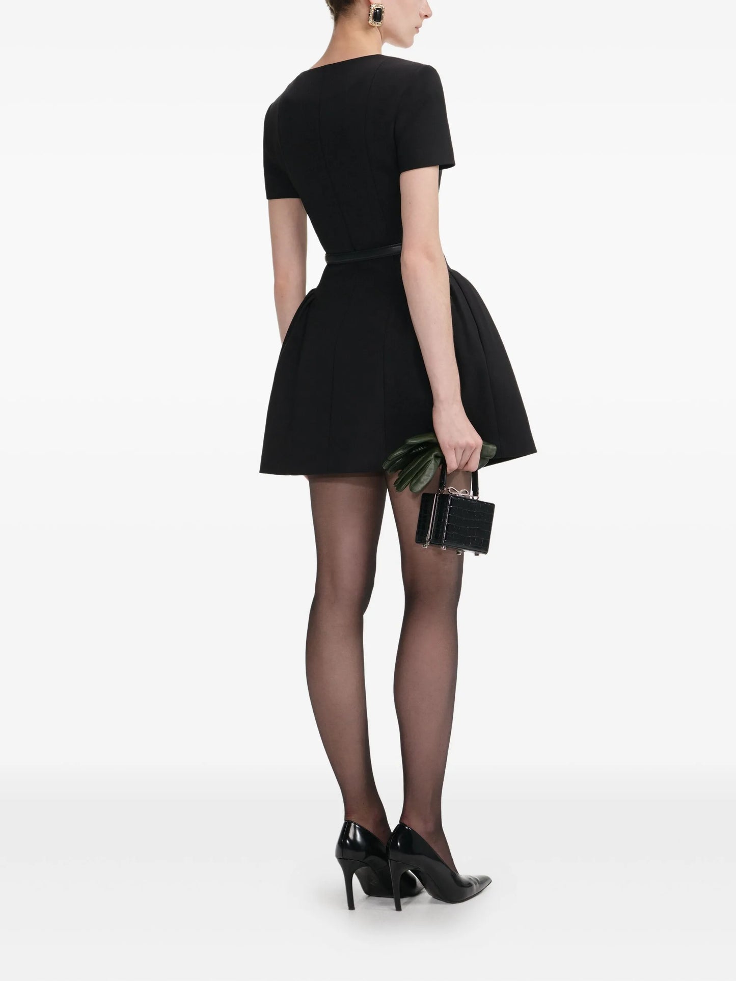 double-breasted short-sleeves mini dress