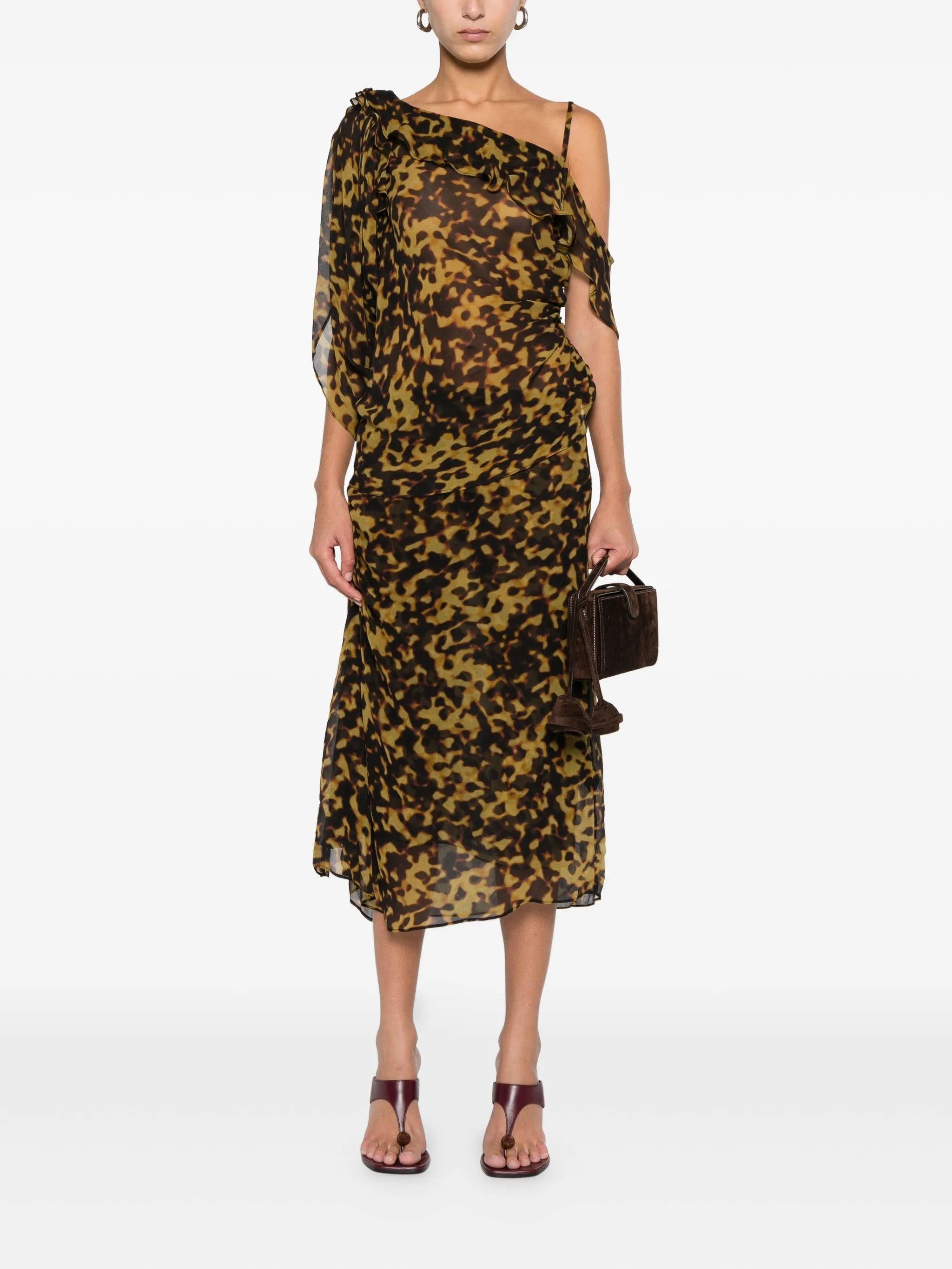 ruffle-trimmed drape top
