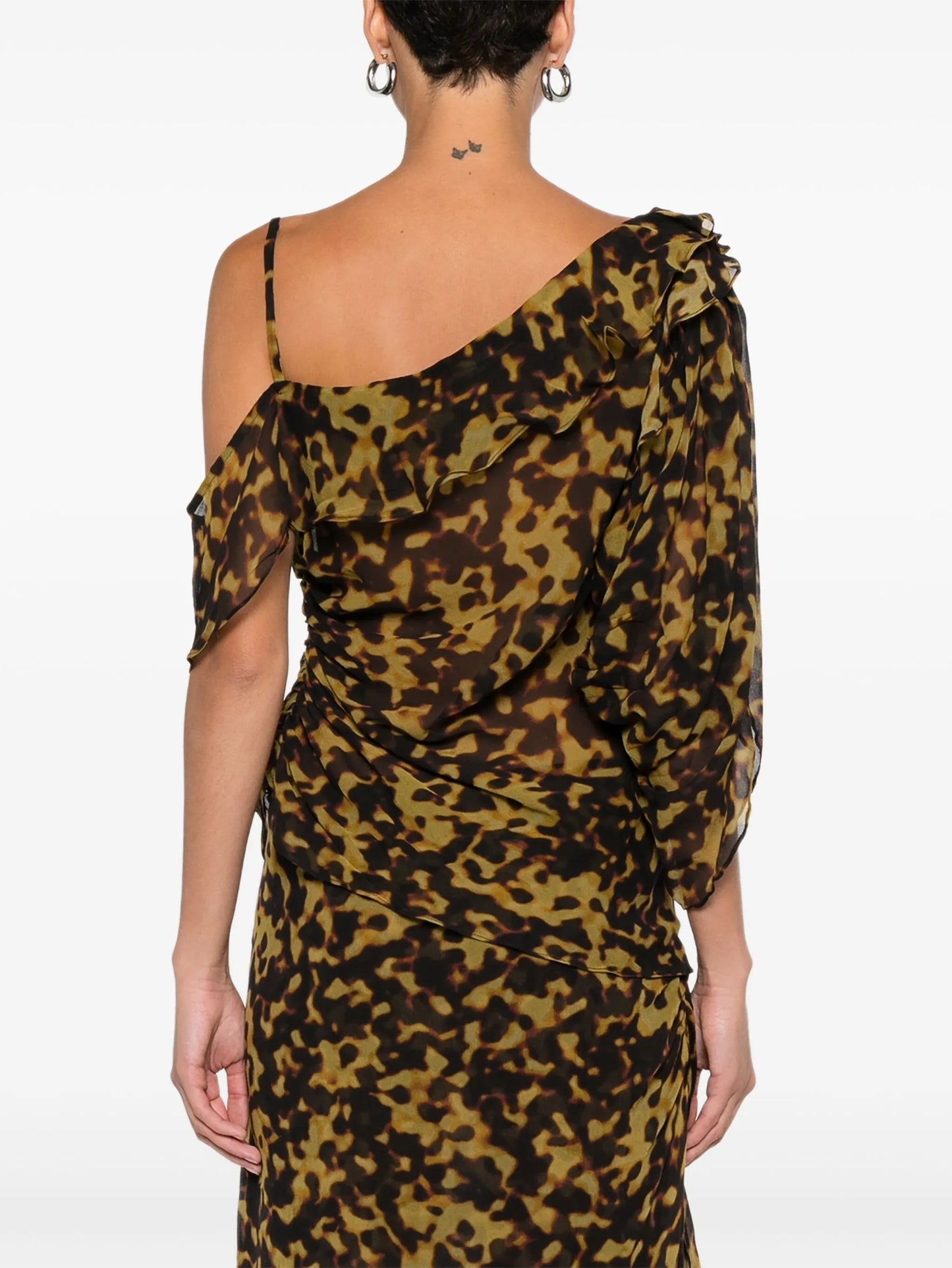 ruffle-trimmed drape top