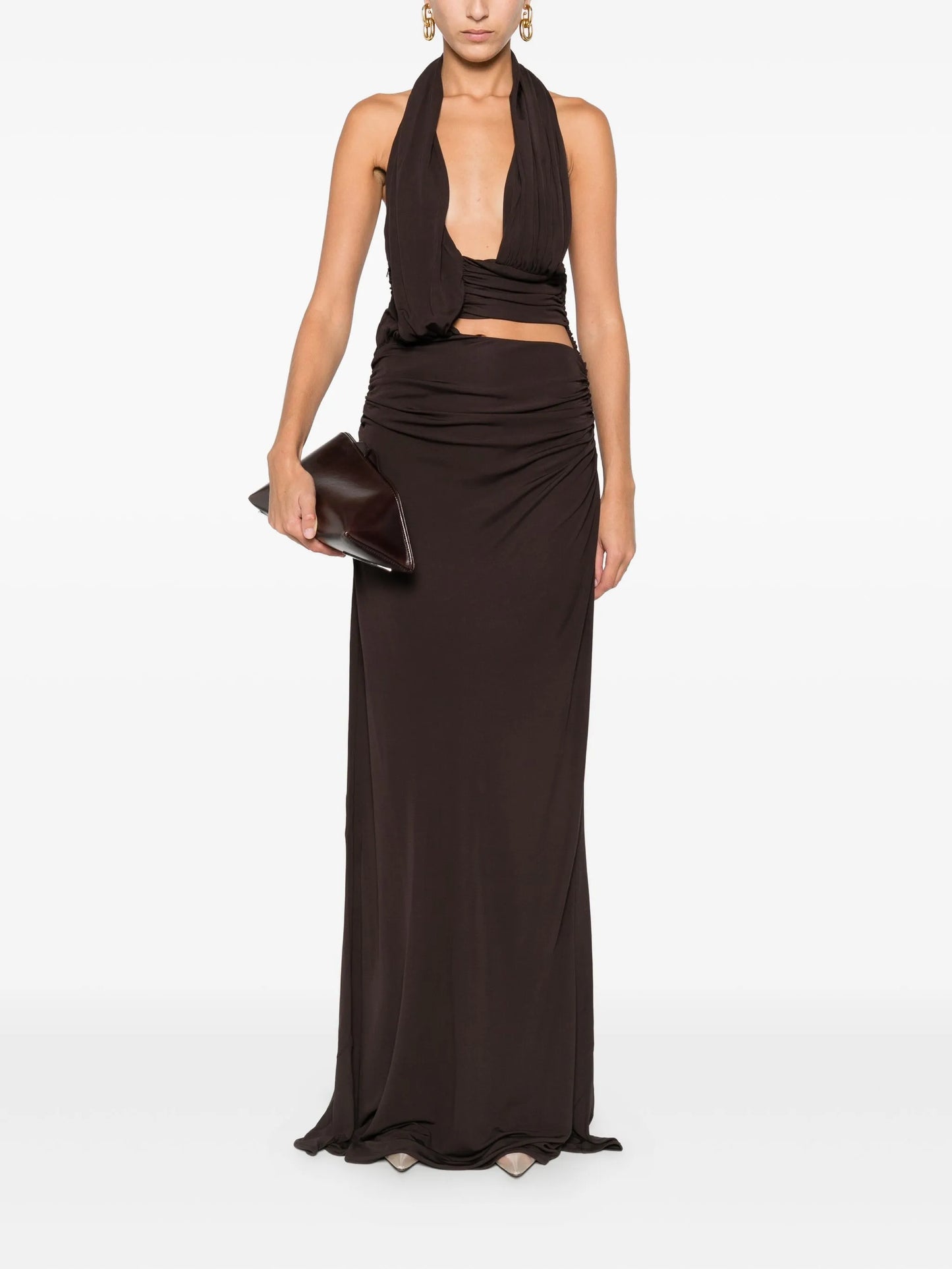 draped cut-out maxi dress