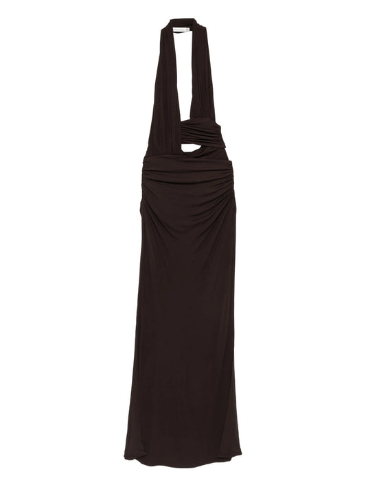 draped cut-out maxi dress