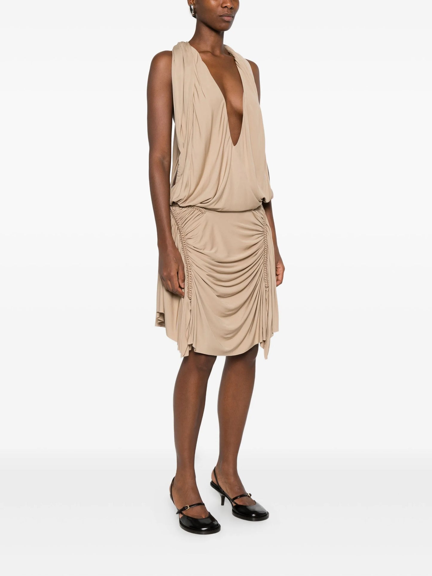 Shibari ruched midi dress